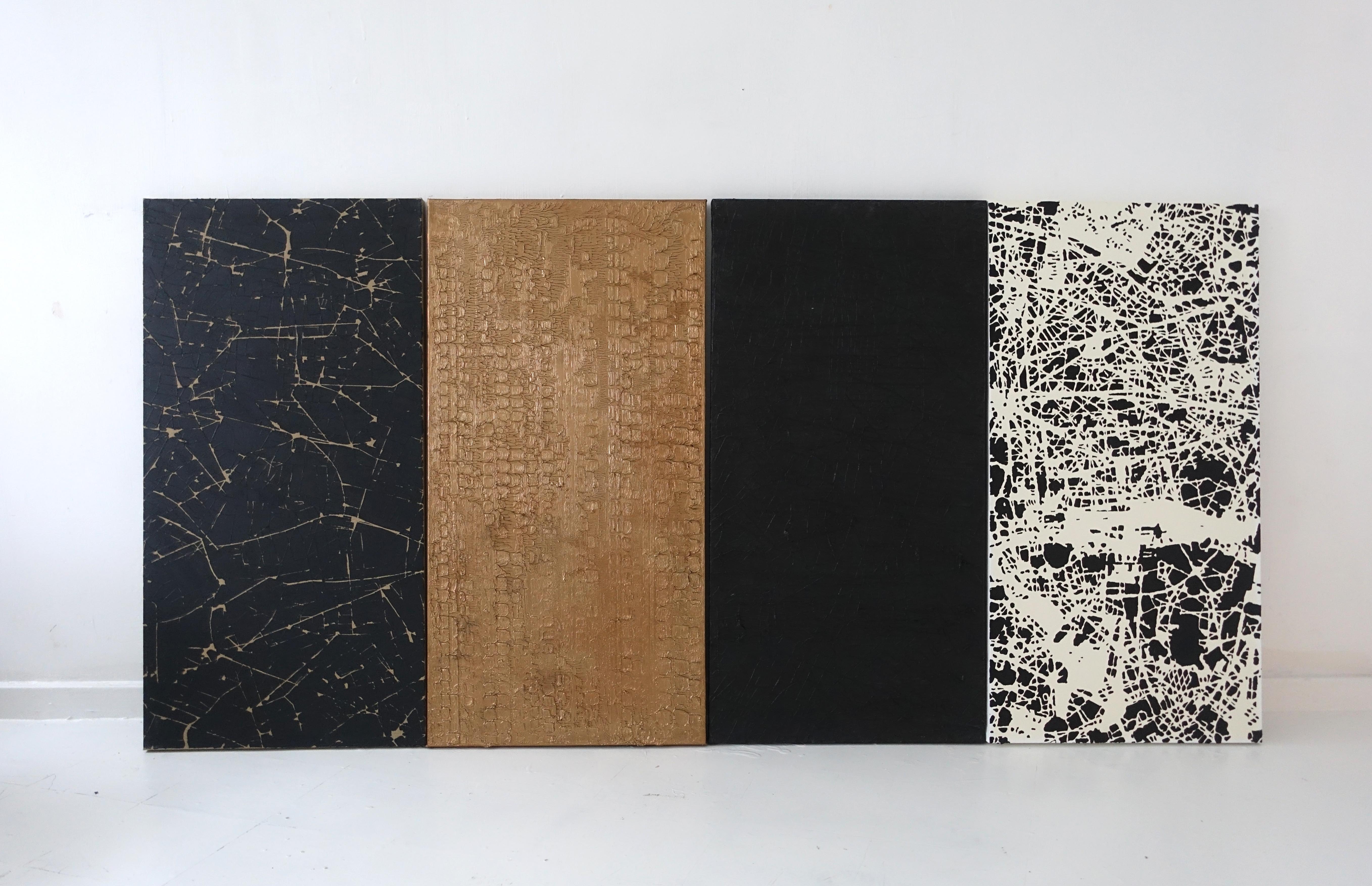 La diversità degli accordi - Pittura ad olio d'arte astratta contemporanea - Painting di Stanza