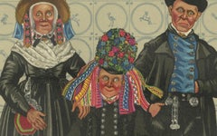 Staphorst Ceremonial Dress with Shell Hat and Silver Fobs -The Netherlands, 1932