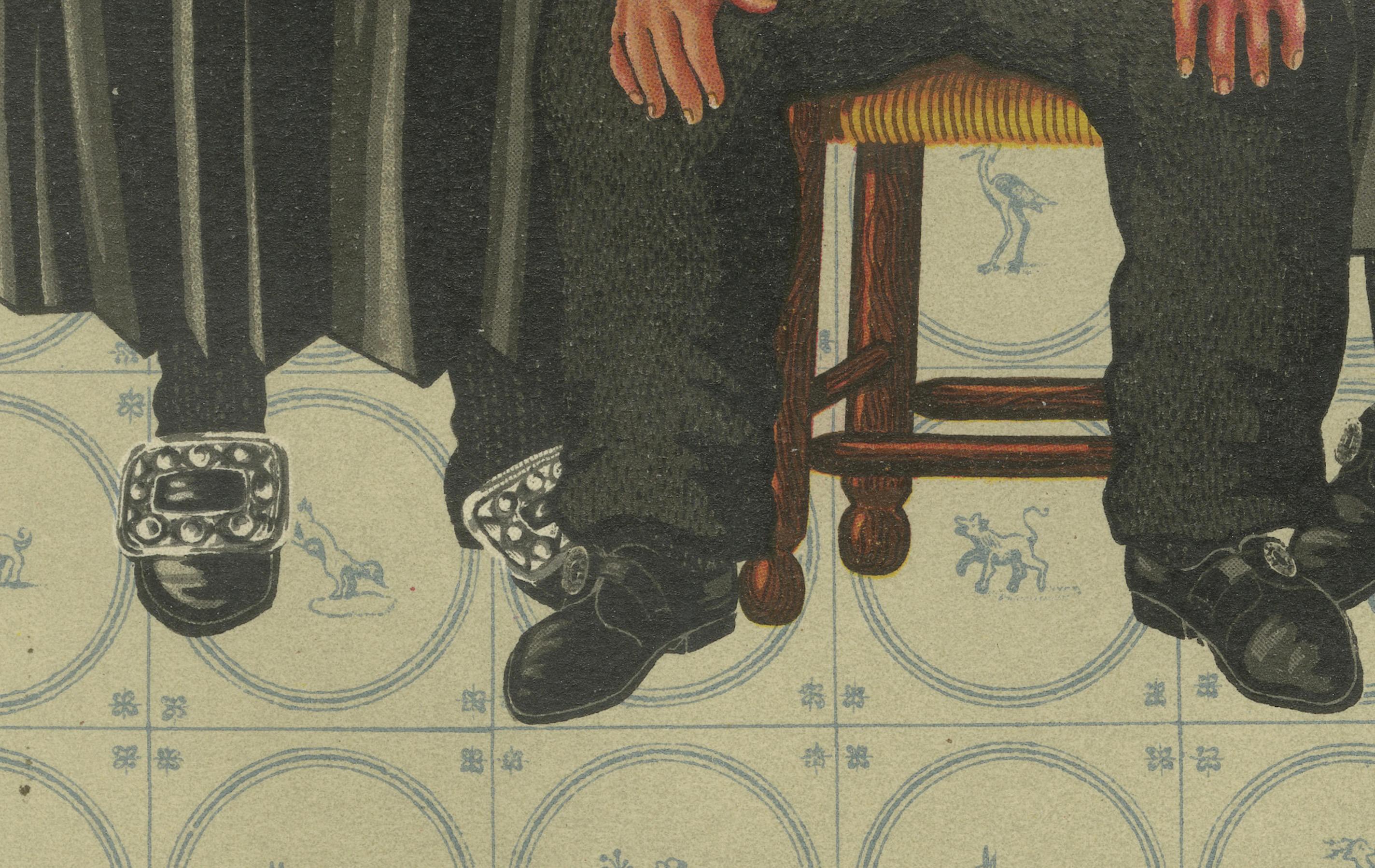 Staphorst-Zeremonienkleid mit Muschelhut und Silberknöpfen – Niederlande, 1932 im Zustand „Gut“ im Angebot in Langweer, NL