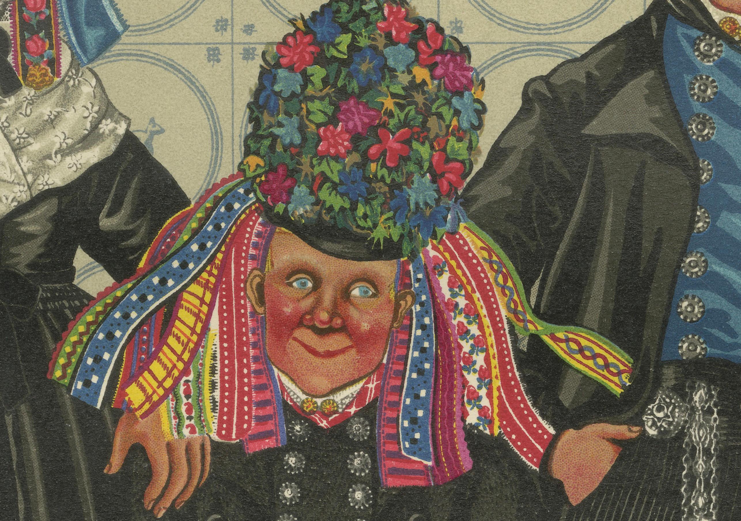 Staphorst-Zeremonienkleid mit Muschelhut und Silberknöpfen – Niederlande, 1932 im Angebot 2