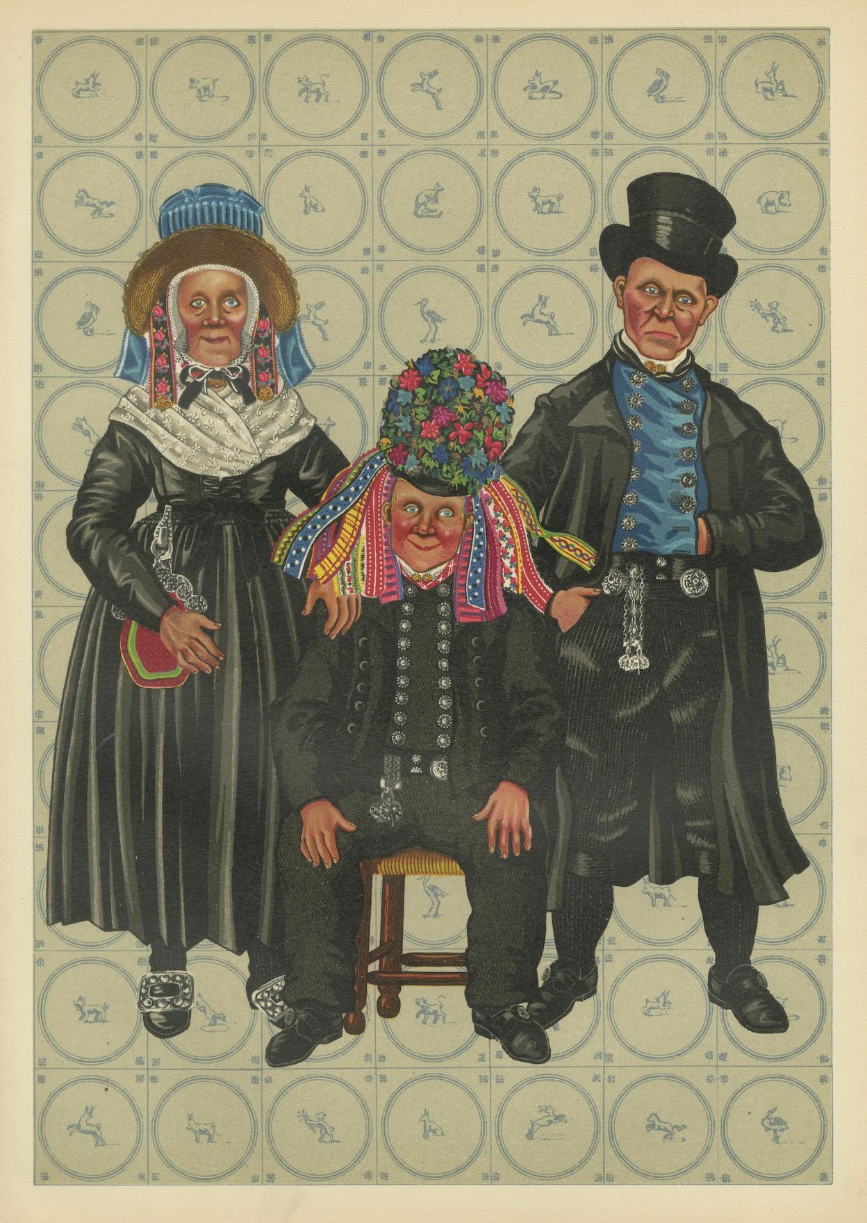 Staphorst-Zeremonienkleid mit Muschelhut und Silberknöpfen – Niederlande, 1932 im Angebot 3