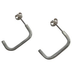 Staple earrings, in recycled sterling Silver