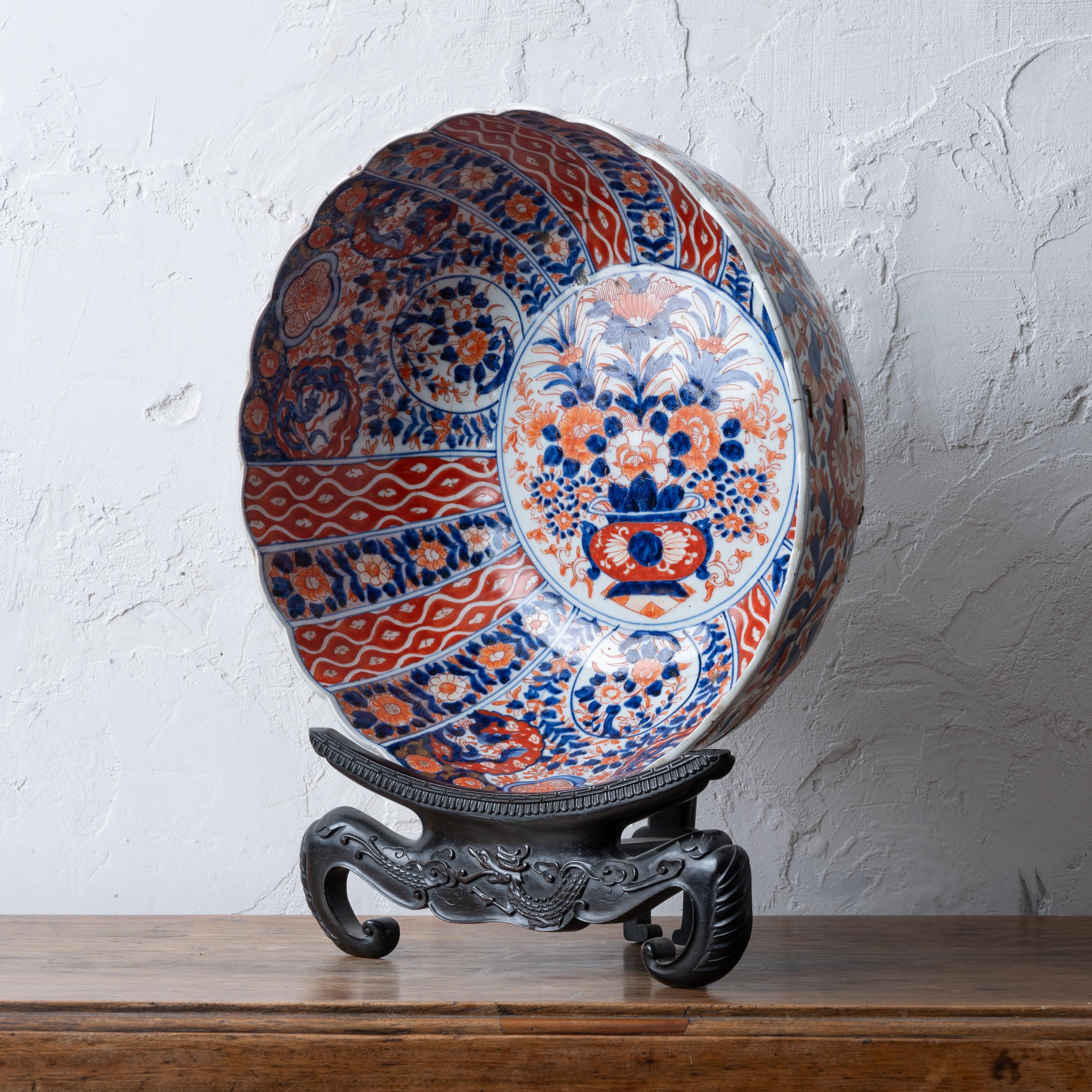 Meiji Stapled Japanese Imari Punch Bowl, c.1880s For Sale