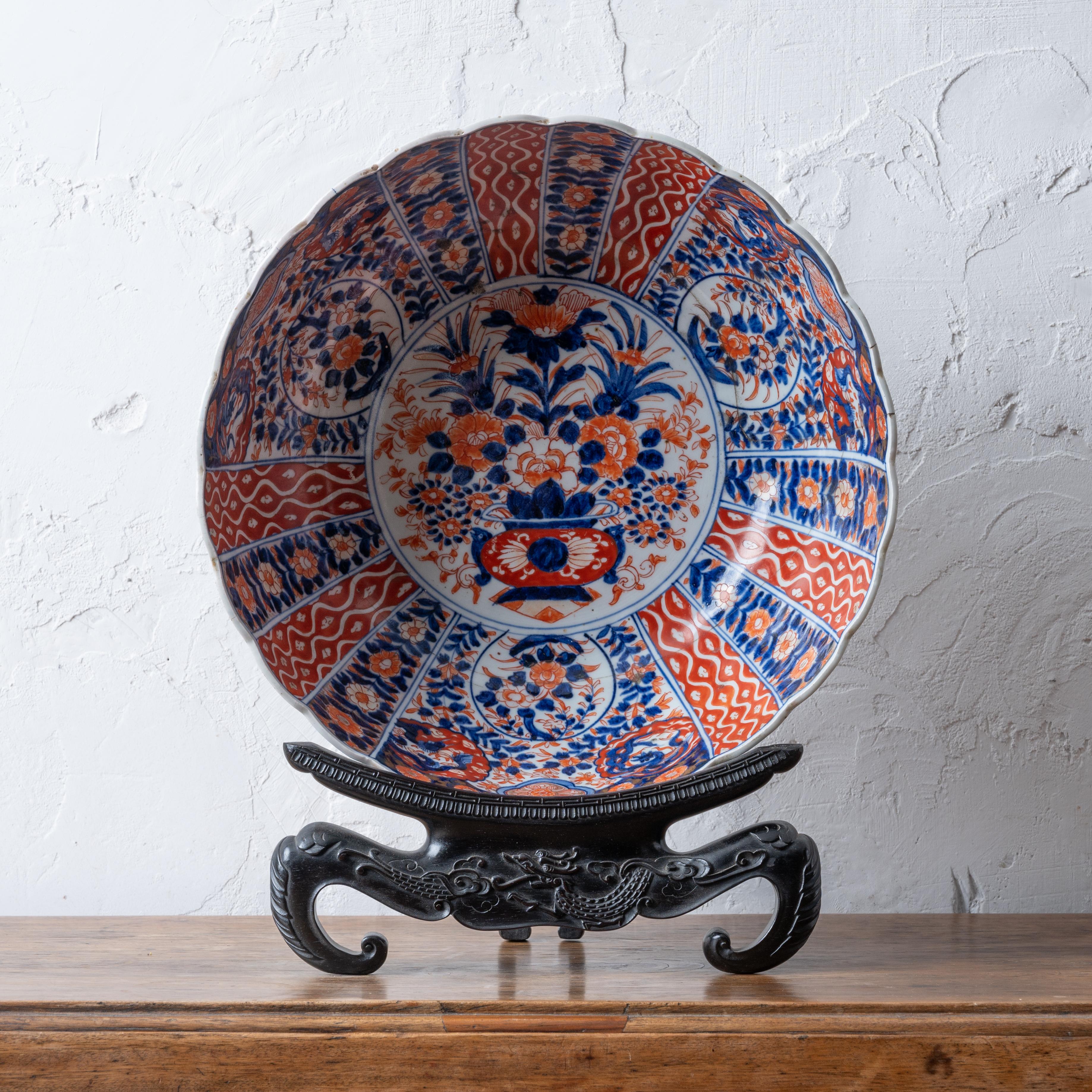 19th Century Stapled Japanese Imari Punch Bowl, c.1880s For Sale