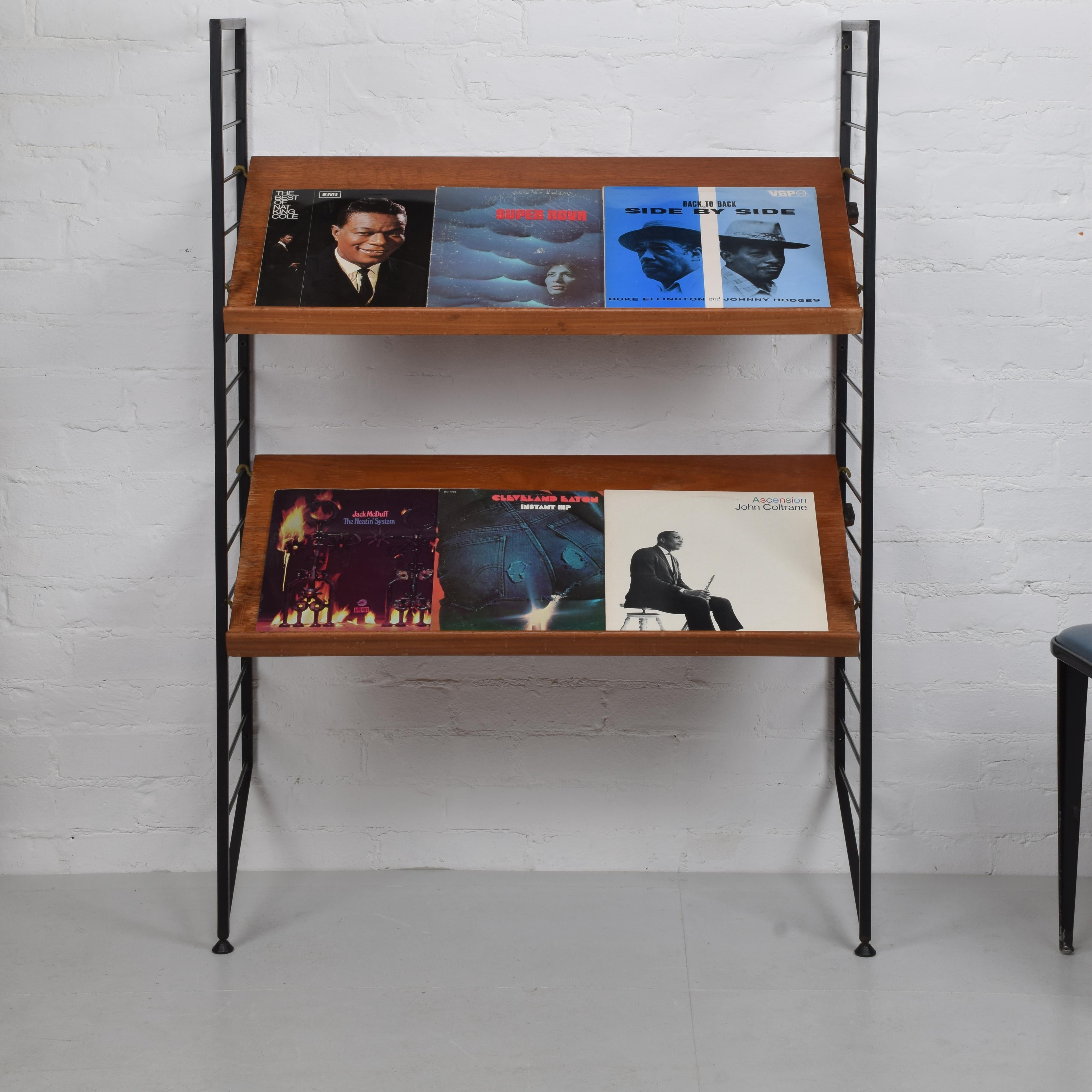 British Staples Ladderax Shelving Unit, Display Shelves for Books, Magazines, Records