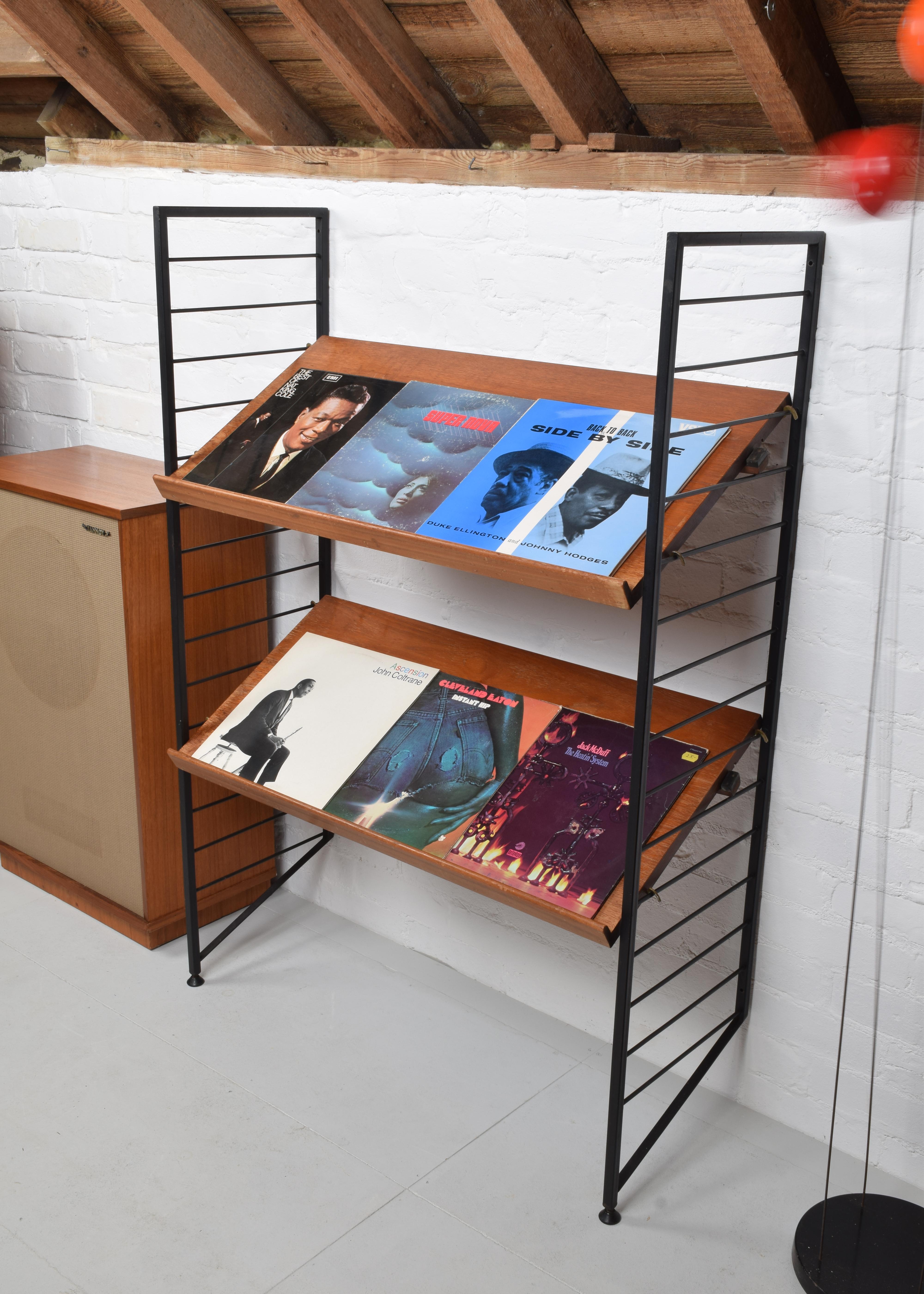 20th Century Staples Ladderax Shelving Unit, Display Shelves for Books, Magazines, Records