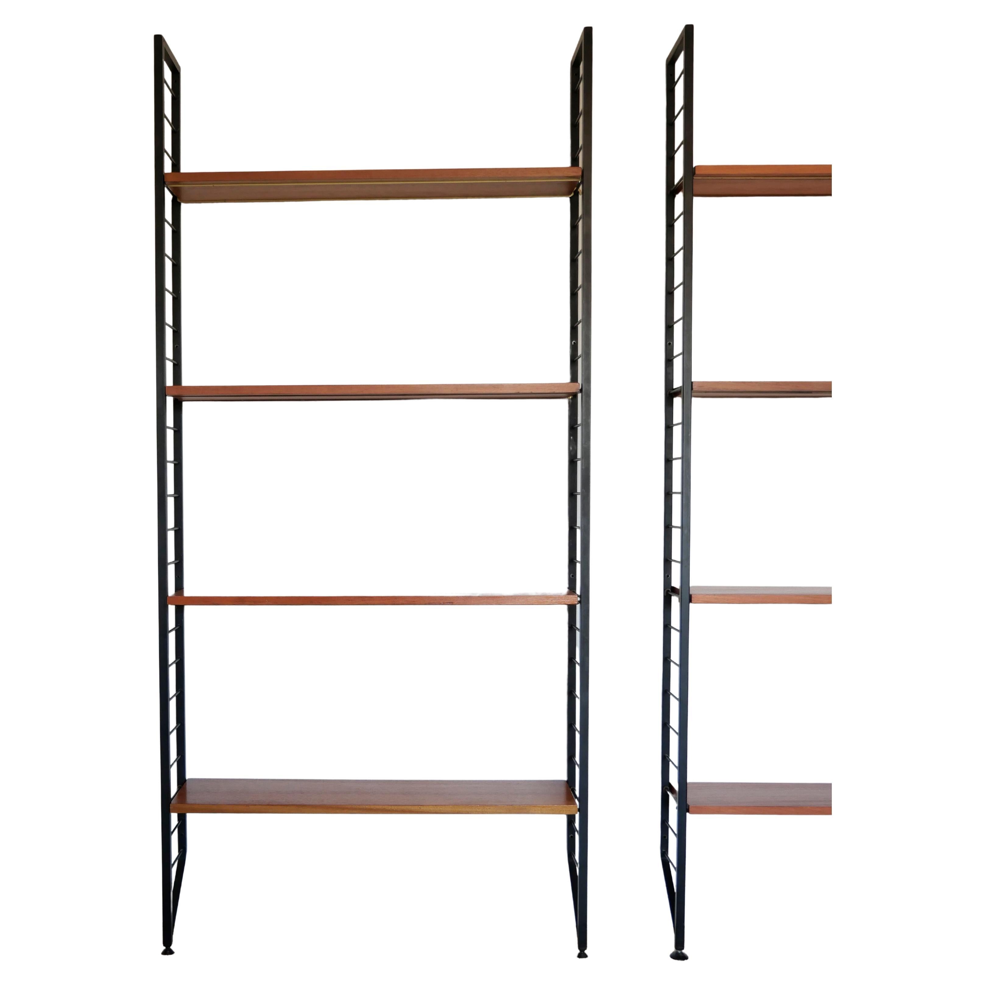 Staples Ladderax Shelving Unit, Teak Mid-Century like String Shelves, 1 of 2