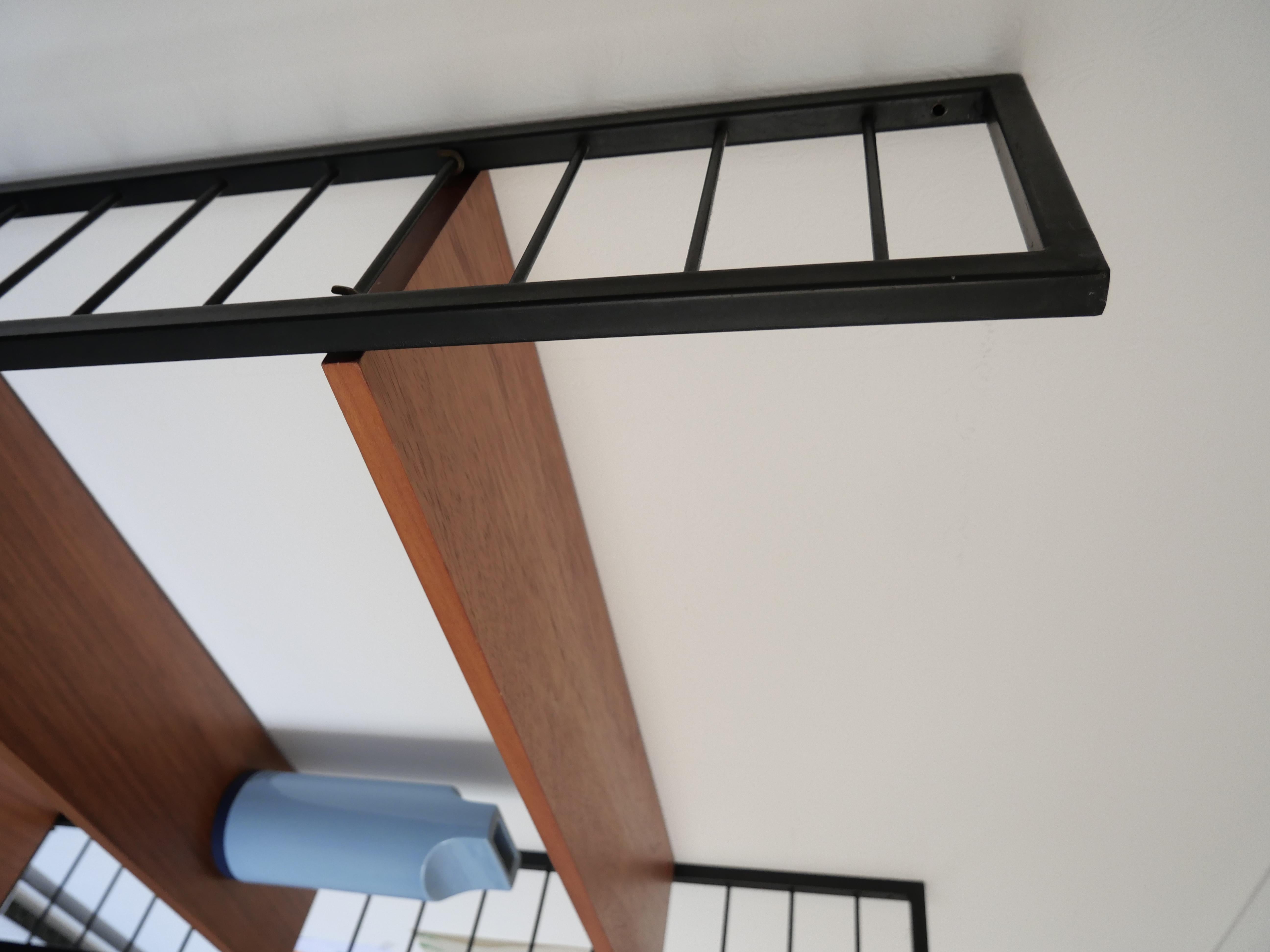 Staples Ladderax Shelving Unit, Teak Mid-Century like String Shelves, 2 of 2 For Sale 5