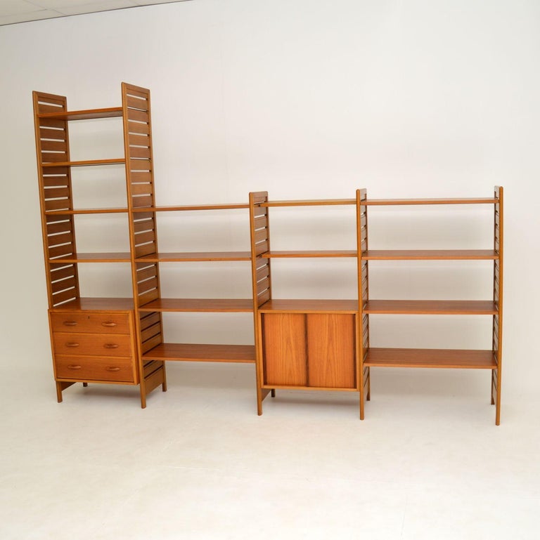Staples Ladderax Vintage Bookcase / / Room Divider in Teak at