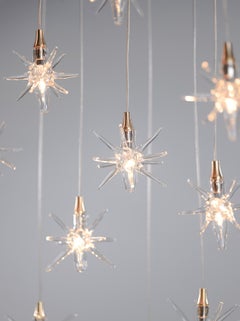 Star 22 Blown Glass Chandelier for Dining Room or Kitchen by Shakuff