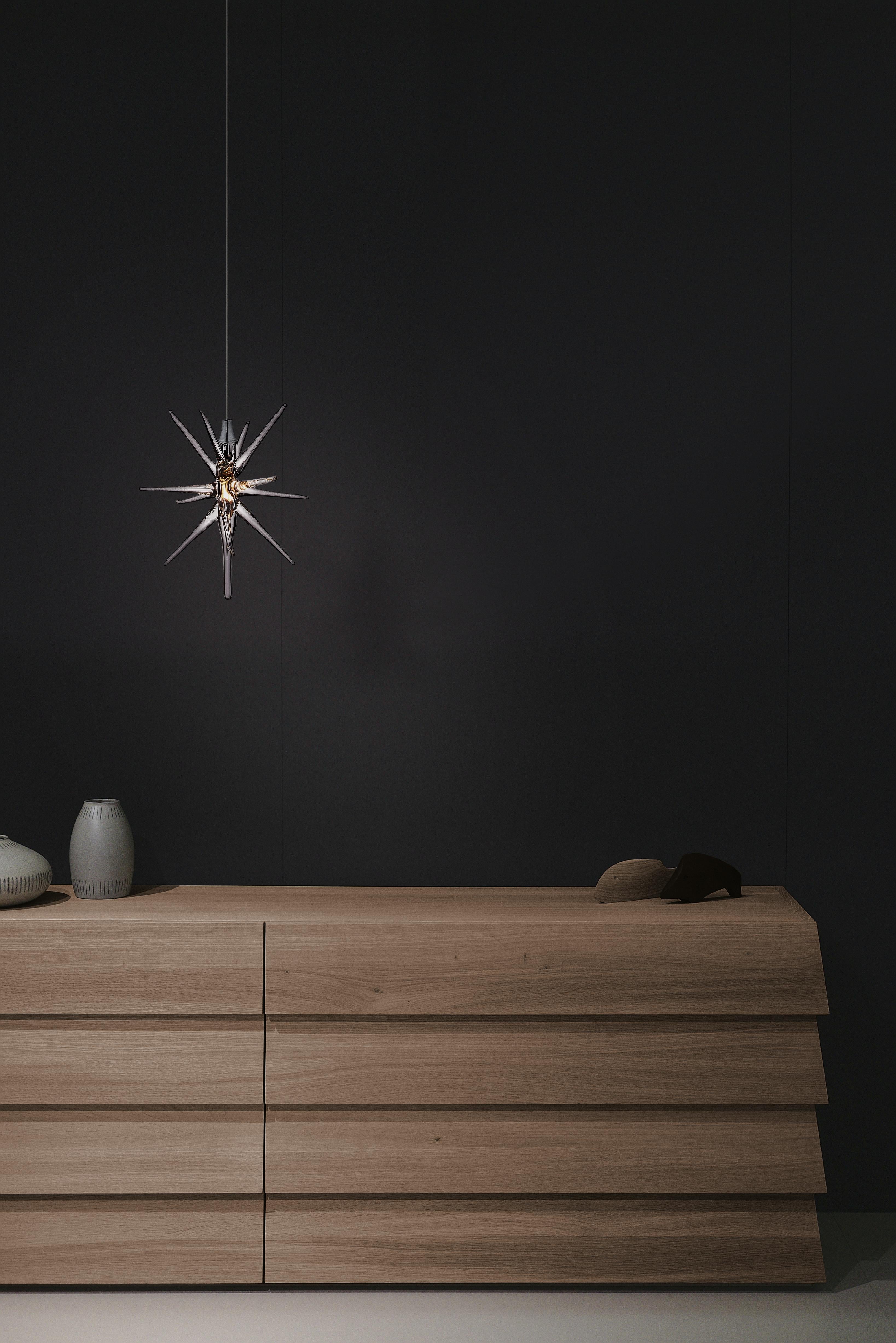 Modern Star 22 Blown Glass Chandelier for Dining Room or Kitchen by Shakuff For Sale