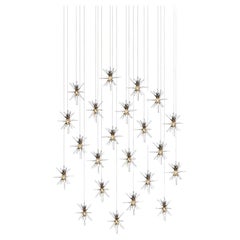 Star 22 Blown Glass Chandelier for Dining Room or Kitchen by Shakuff