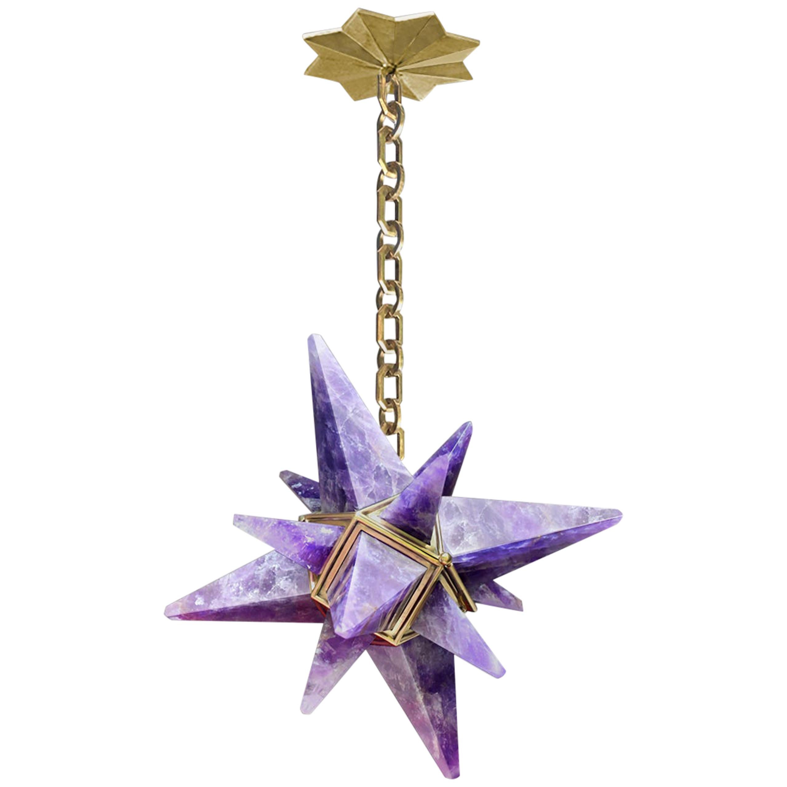 STAR14 Miniatur-Stern- Amethyst-Kronleuchter von Phoenix im Angebot