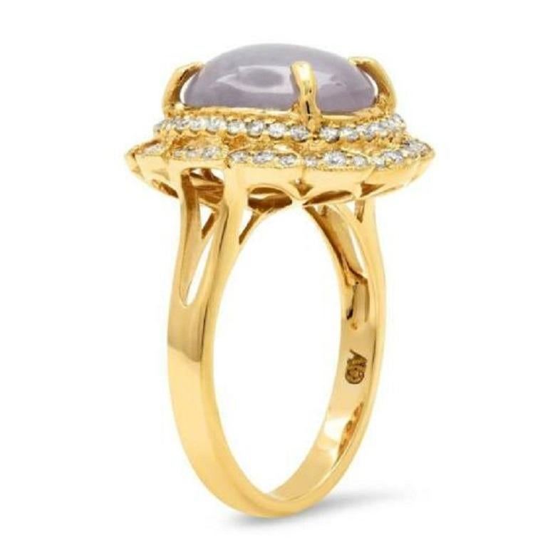 Star Sapphire (6.4 carat center) and diamond (0.74 total carat weight) antique inspired cocktail ring in 14k yellow gold. The ring is designed and handmade locally in Los Angeles by Sage Designs L.A. using earth-mined and conflict free diamonds and