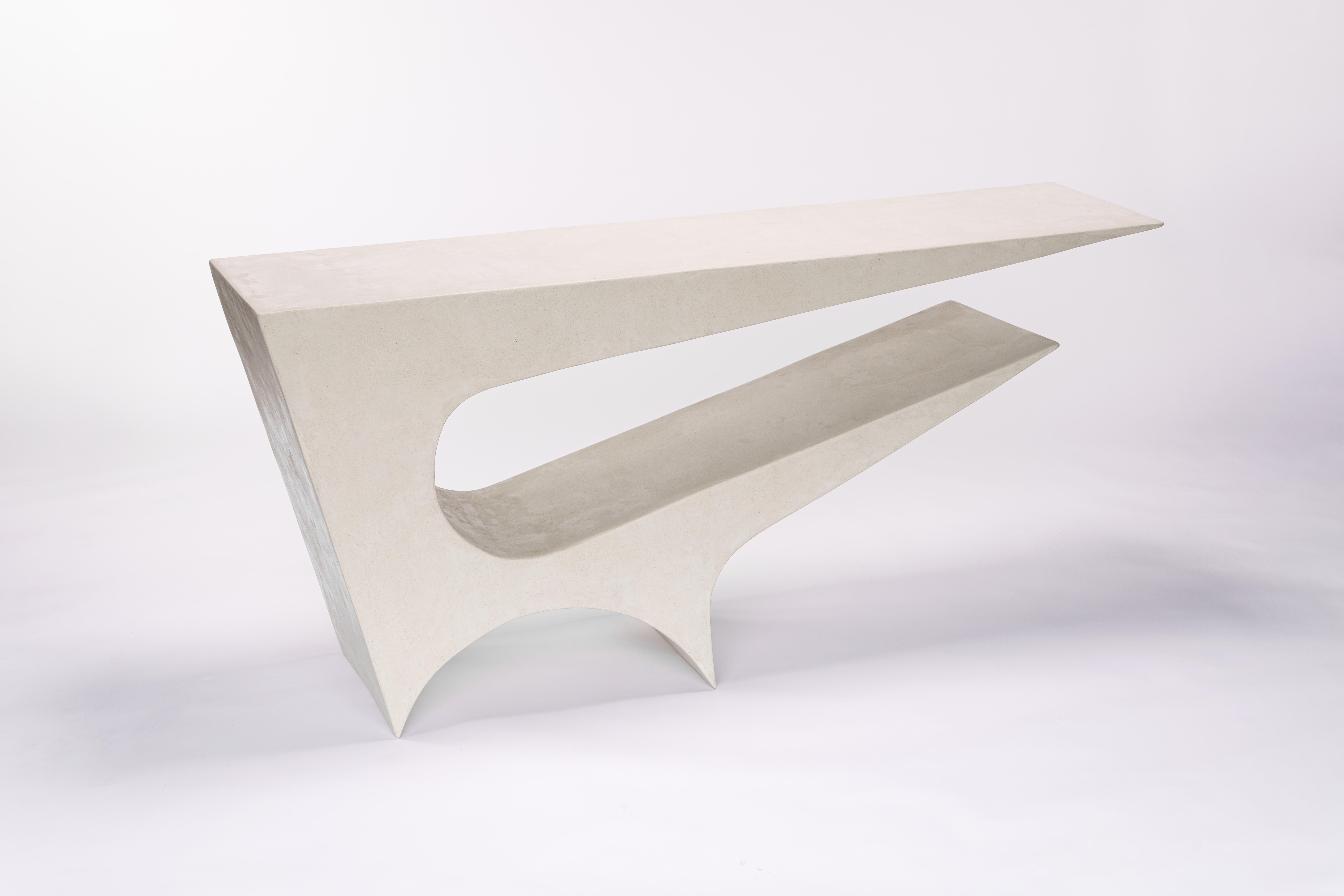 Post-Modern Star Axis Console in Polished Concrete by Neal Aronowitz Design For Sale