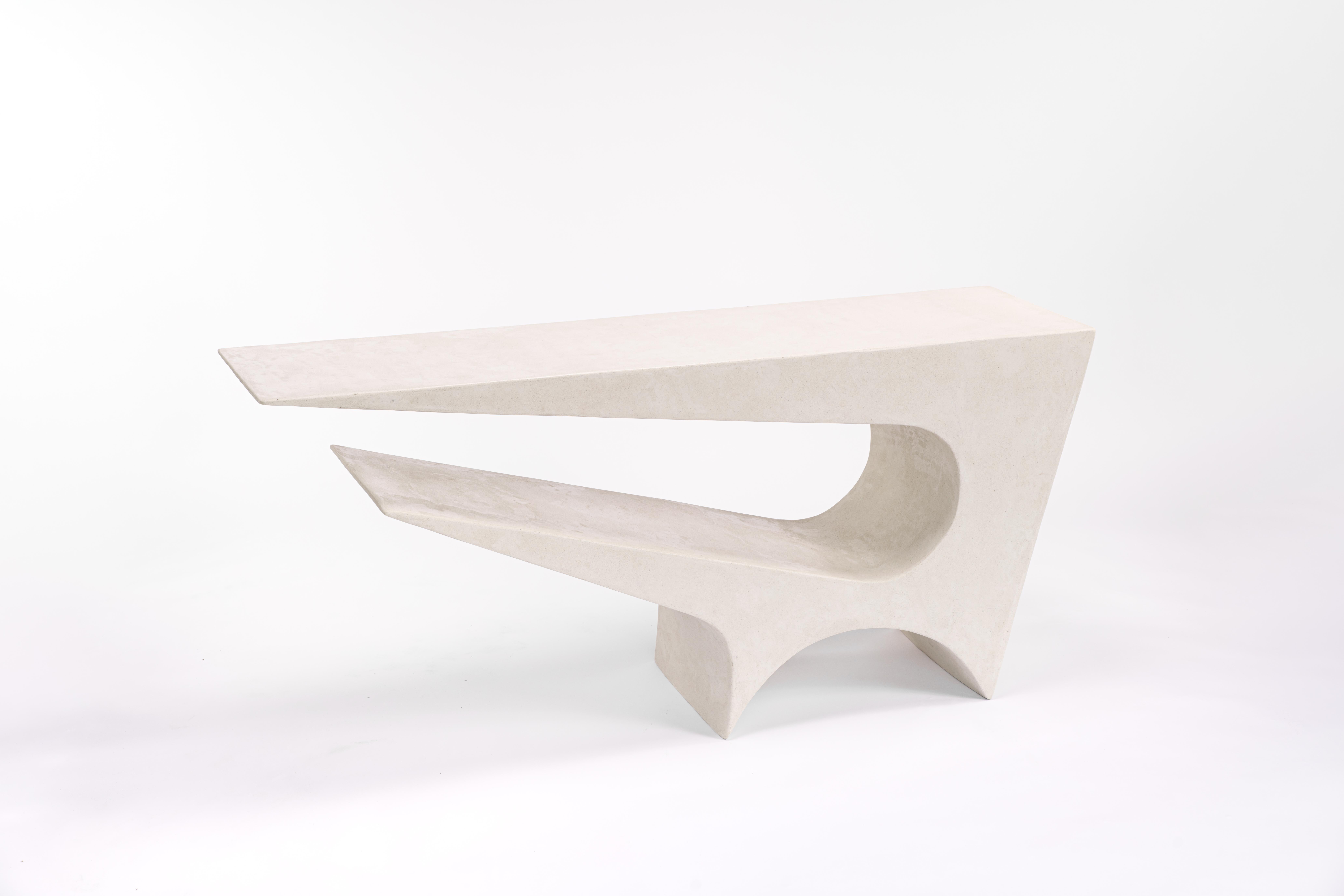 Canvas Star Axis Console in Polished Concrete by Neal Aronowitz Design For Sale