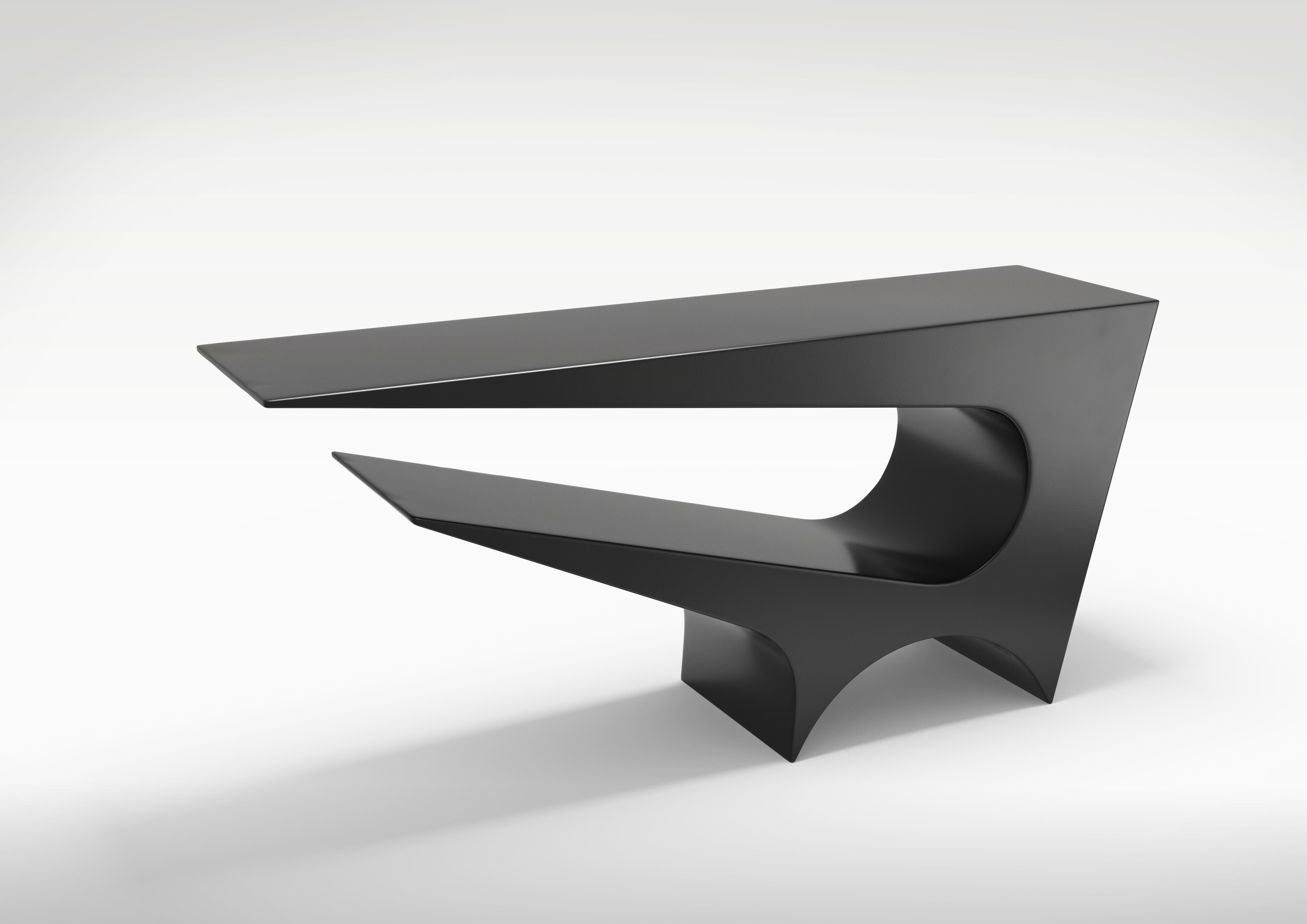 Star Axis Console Table in Black Matte Aluminum by Neal Aronowitz In New Condition For Sale In Portland, OR