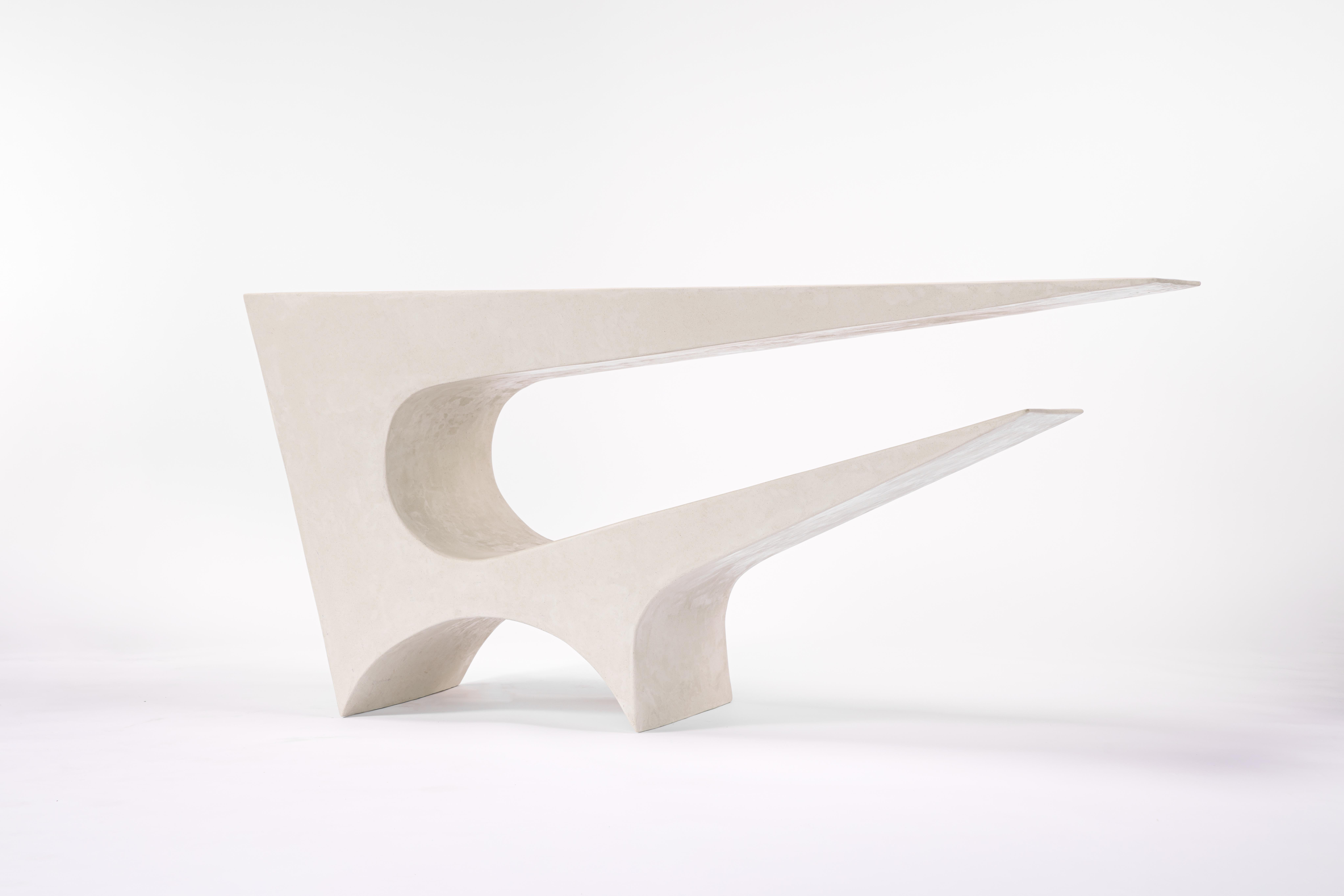 Hand-Crafted Star Axis Console Table in Polished Concrete by Neal Aronowitz For Sale