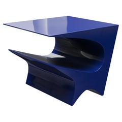 Star Axis Side Table in Blue Aluminum by Neal Aronowitz