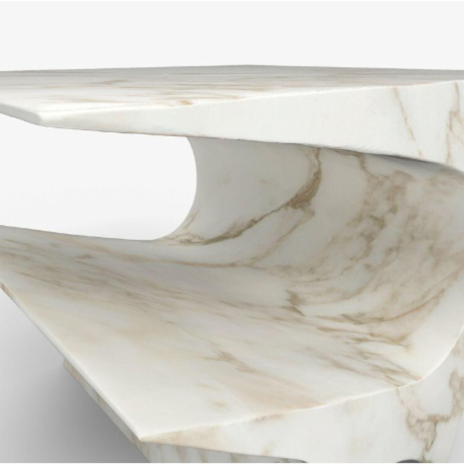 American Star Axis Side Table in Marble by Neal Aronowitz Design For Sale
