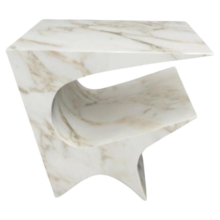 Star Axis Side Table in Marble by Neal Aronowitz Design For Sale