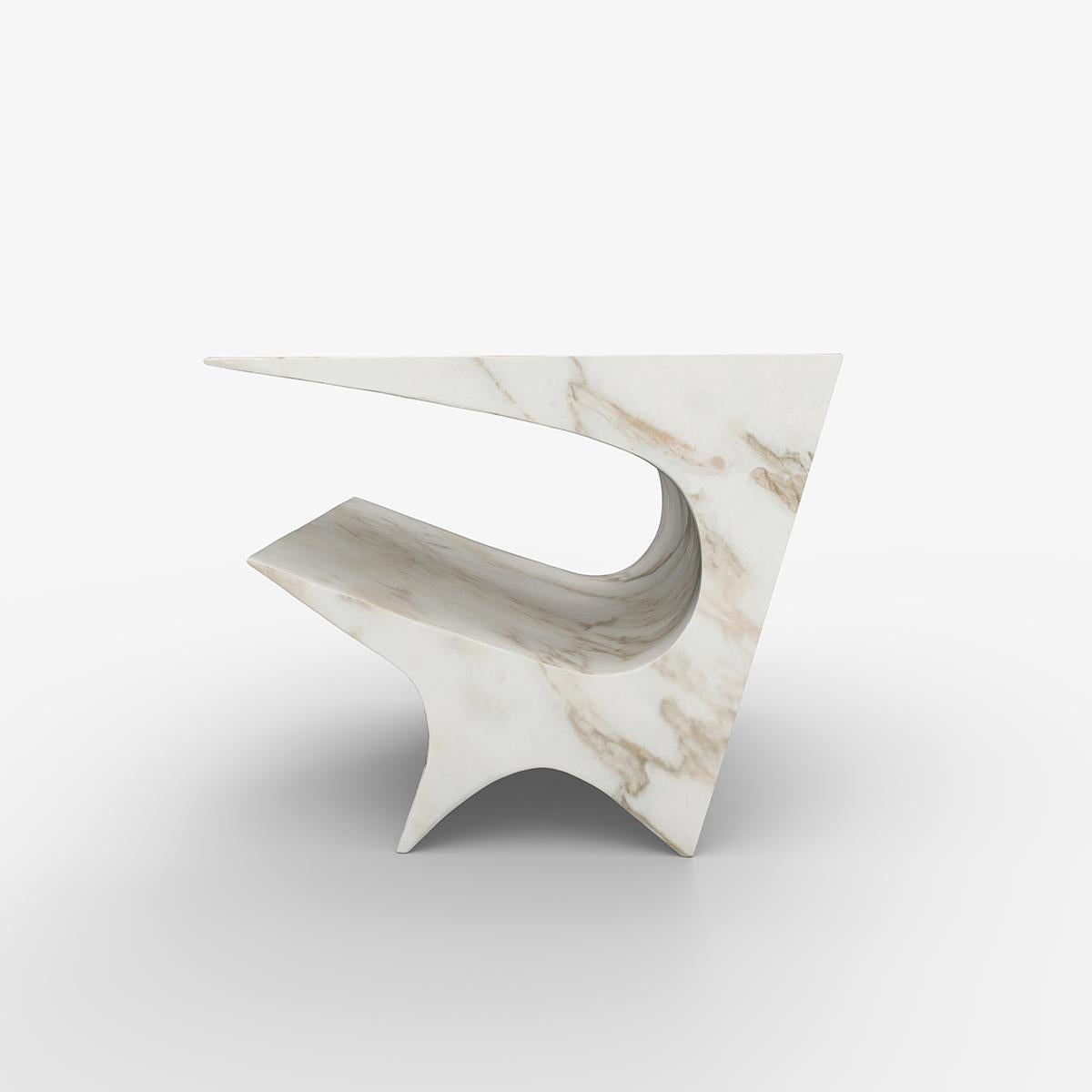 Modern Star Axis Side Table in Marble by Neal Aronowitz For Sale