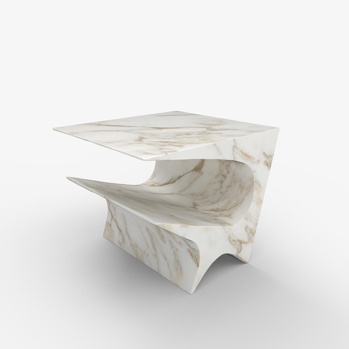 American Star Axis Side Table in Marble by Neal Aronowitz For Sale