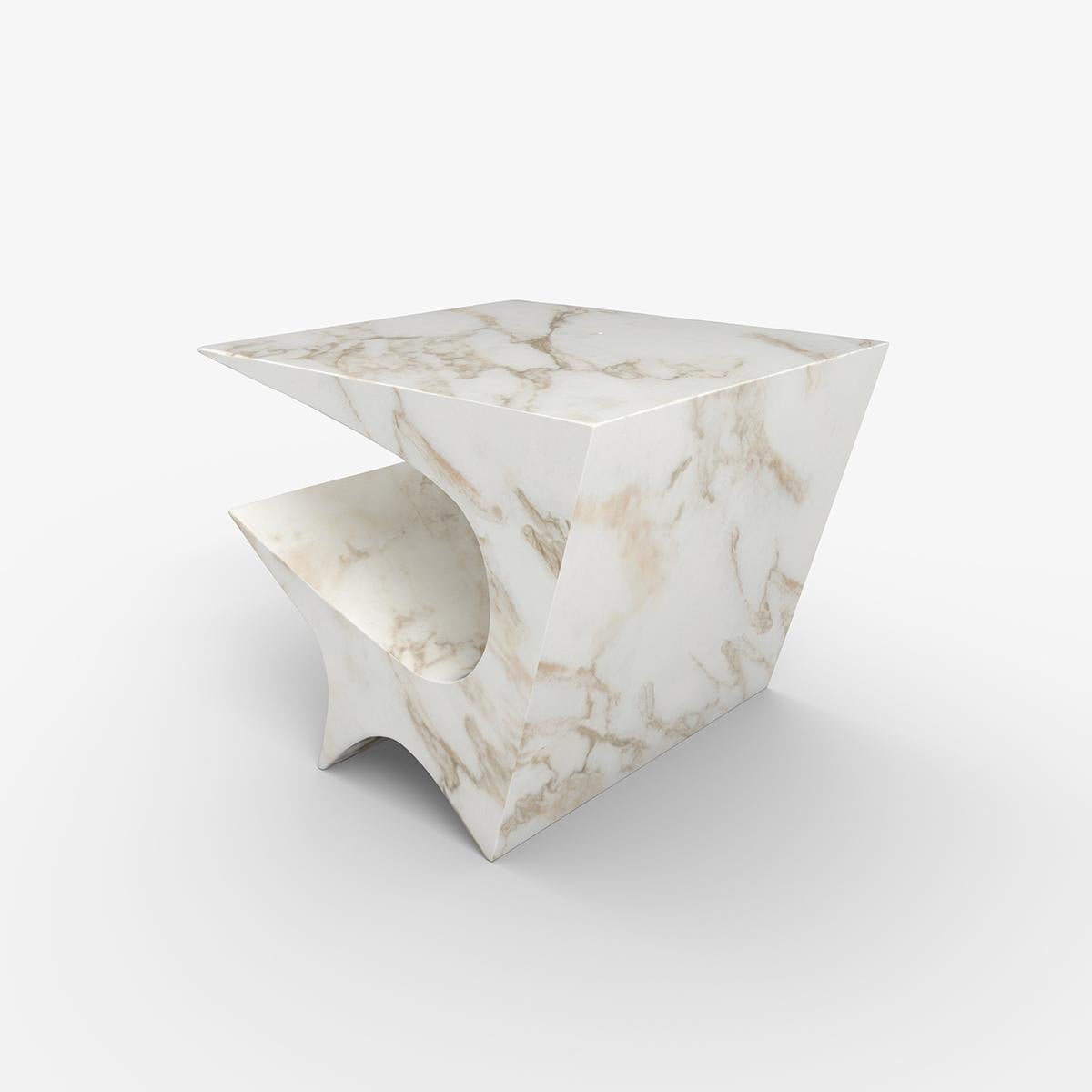 Contemporary Star Axis Side Table in Marble by Neal Aronowitz For Sale