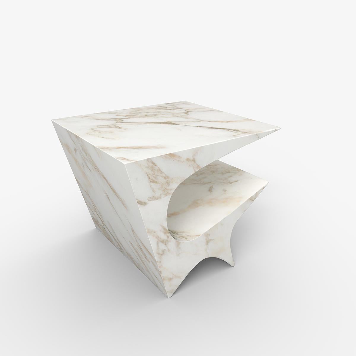 Stone Star Axis Side Table in Marble by Neal Aronowitz For Sale