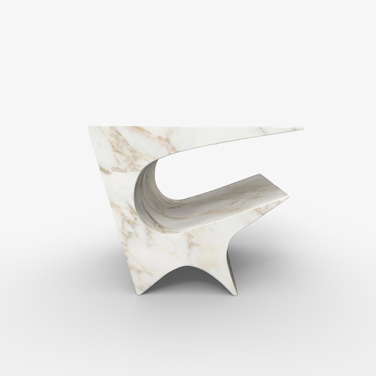 Star Axis Side Table in Marble by Neal Aronowitz For Sale 1