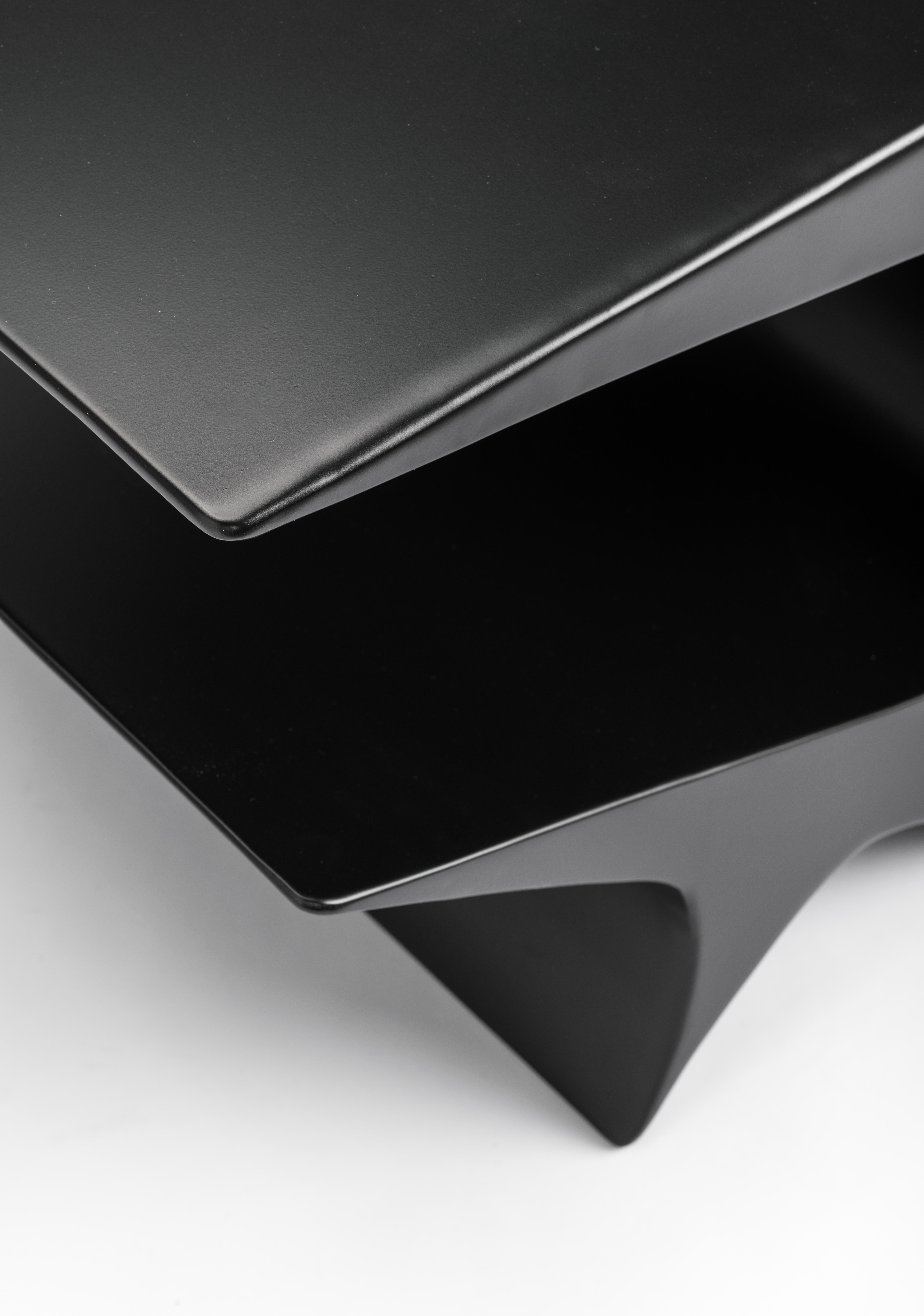 Star Axis Side Table in Black Aluminum by Neal Aronowitz For Sale 8