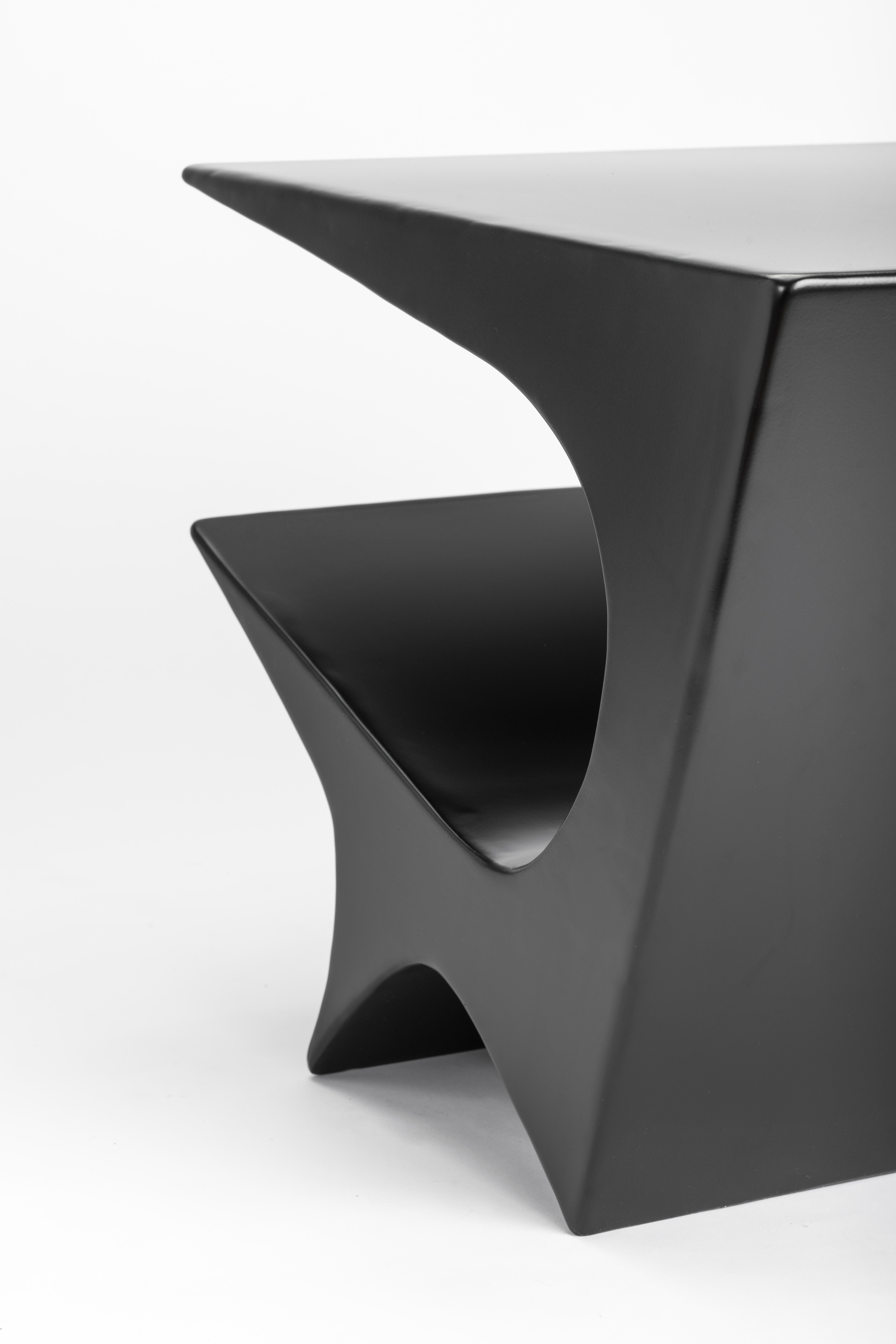 Star Axis Side Table in Black Aluminum by Neal Aronowitz For Sale 12