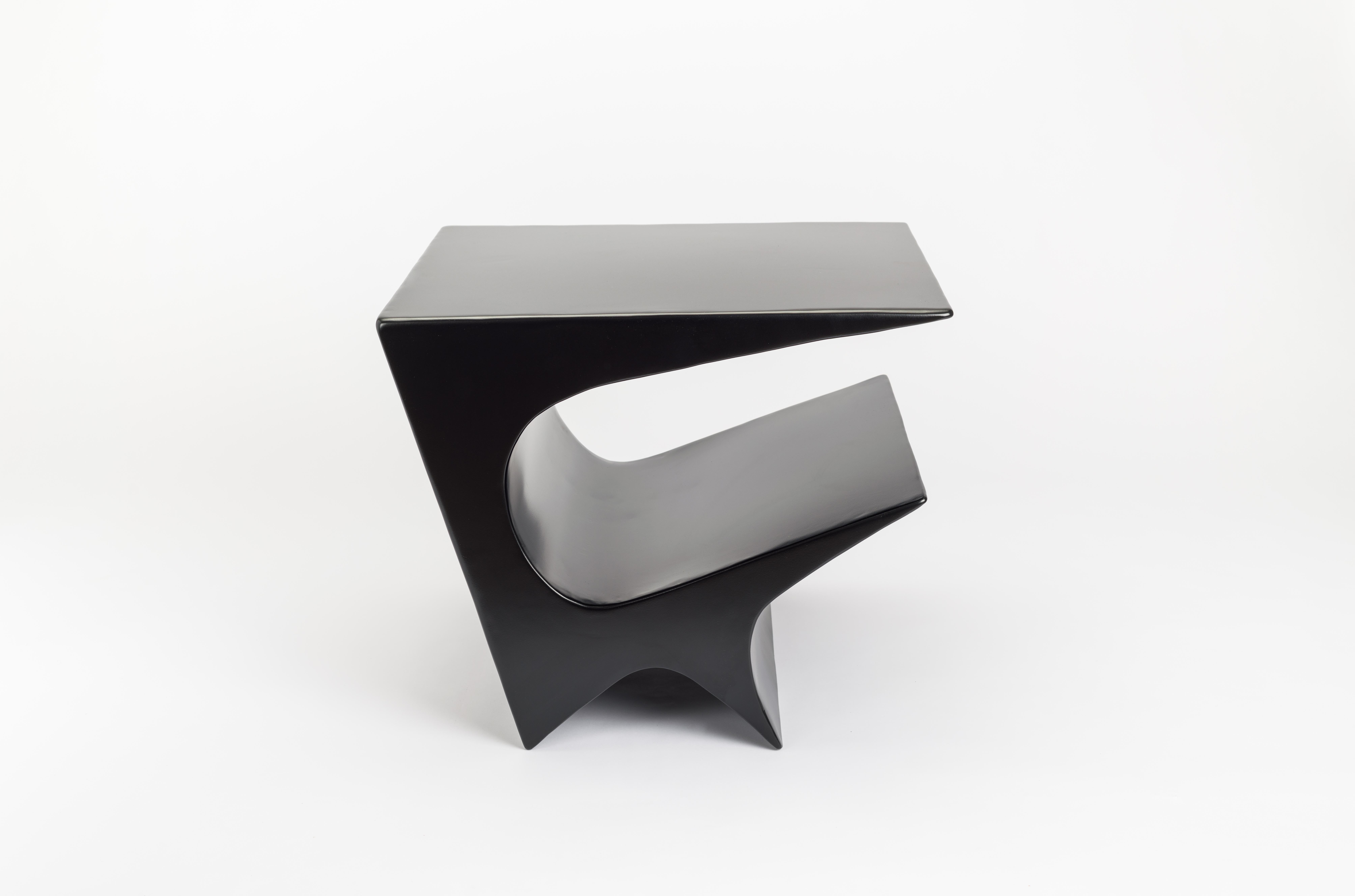 Modern Star Axis Side Table in Black Aluminum by Neal Aronowitz For Sale