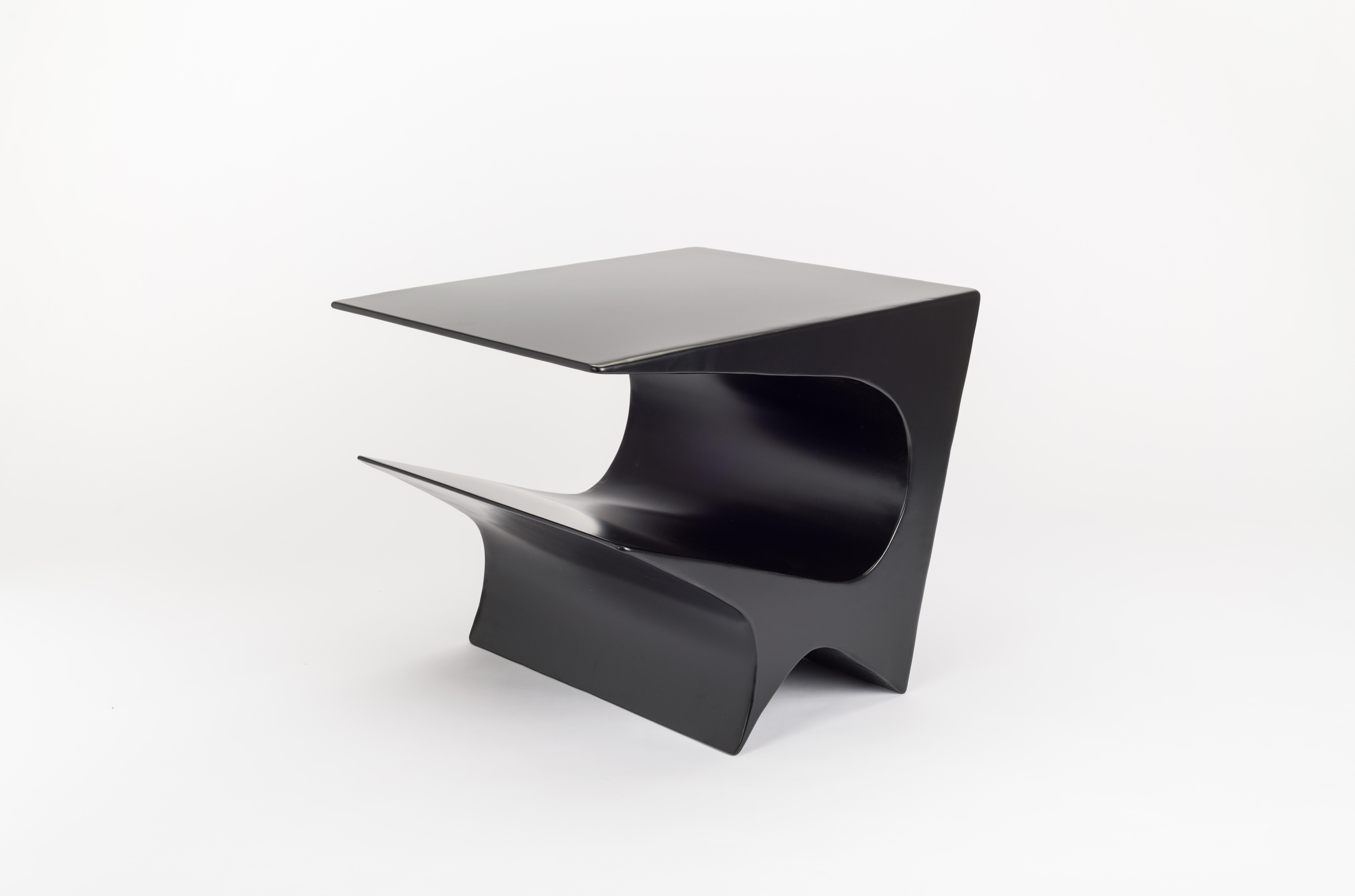 Hand-Crafted Star Axis Side Table in Black Aluminum by Neal Aronowitz For Sale
