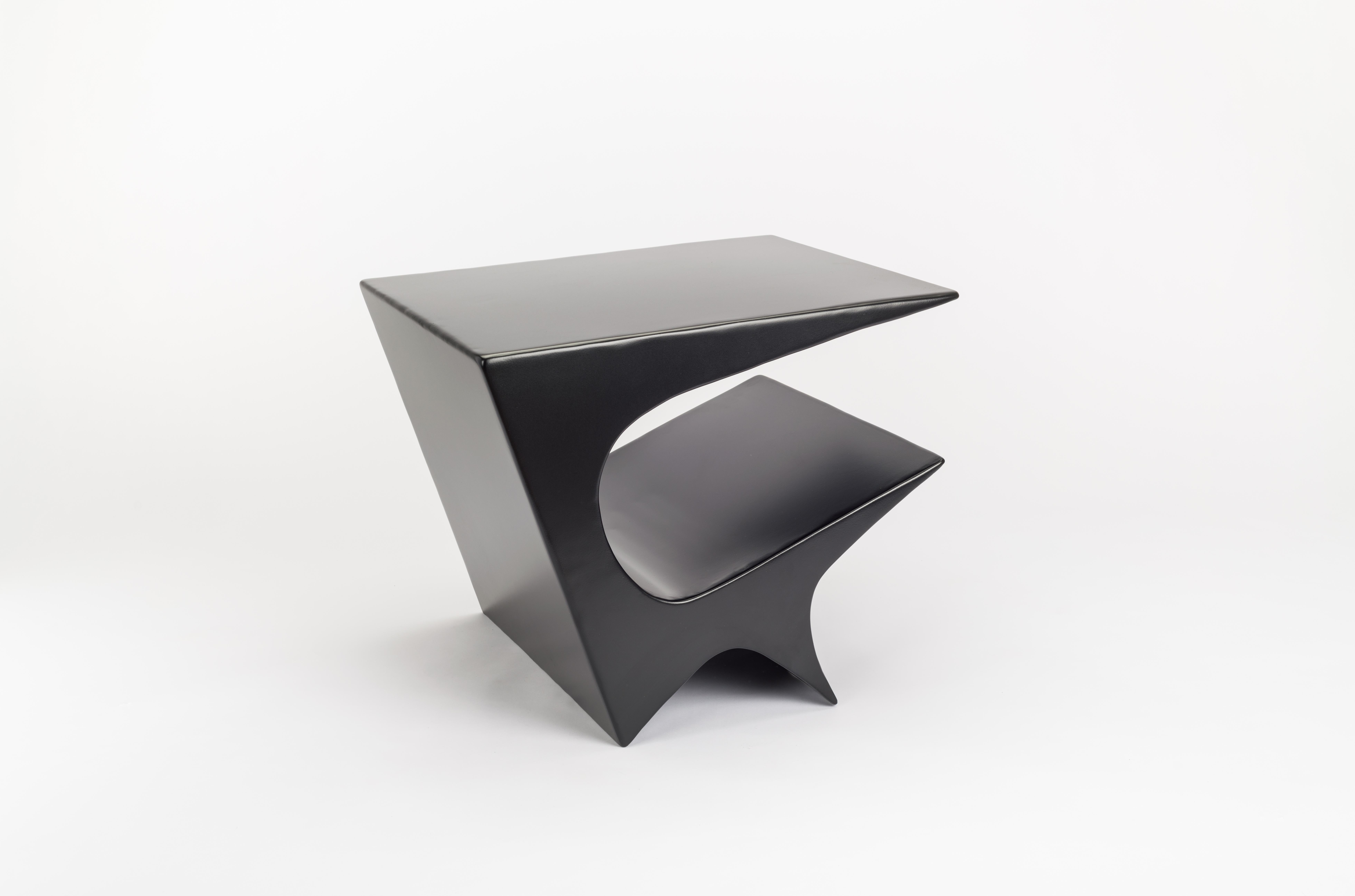 Star Axis Side Table in Black Aluminum by Neal Aronowitz For Sale 2