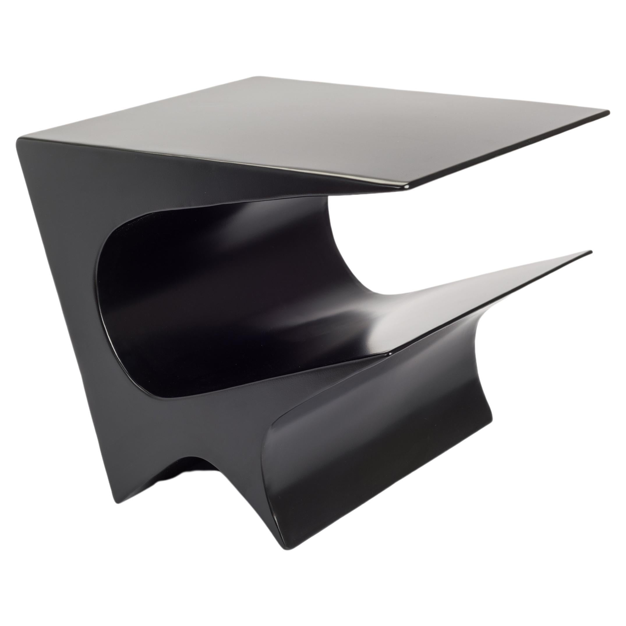 Star Axis Side Table in Black Aluminum by Neal Aronowitz For Sale