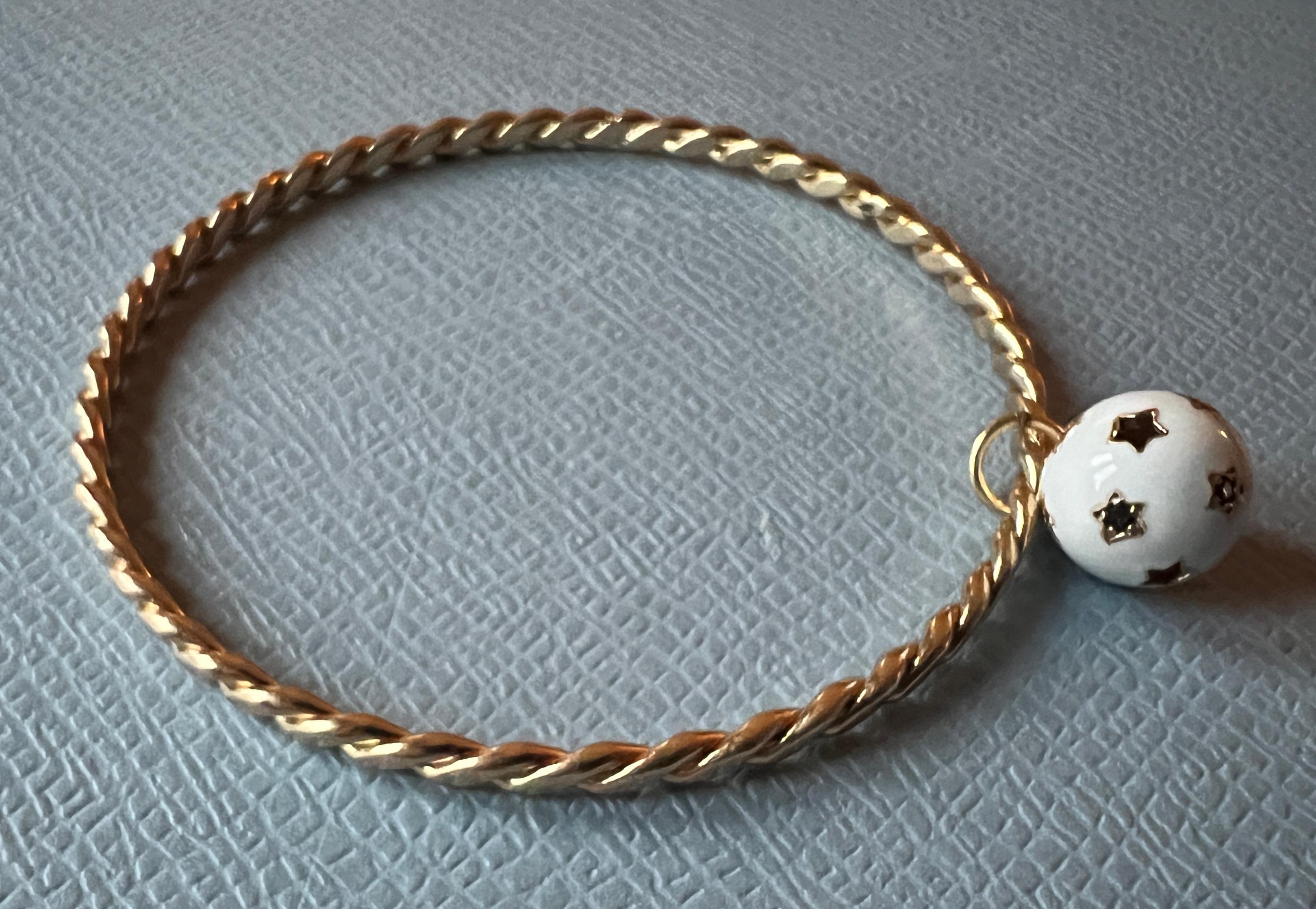 Diamant-Armreif Weißer Emaille-Stern (Einfacher Schliff)