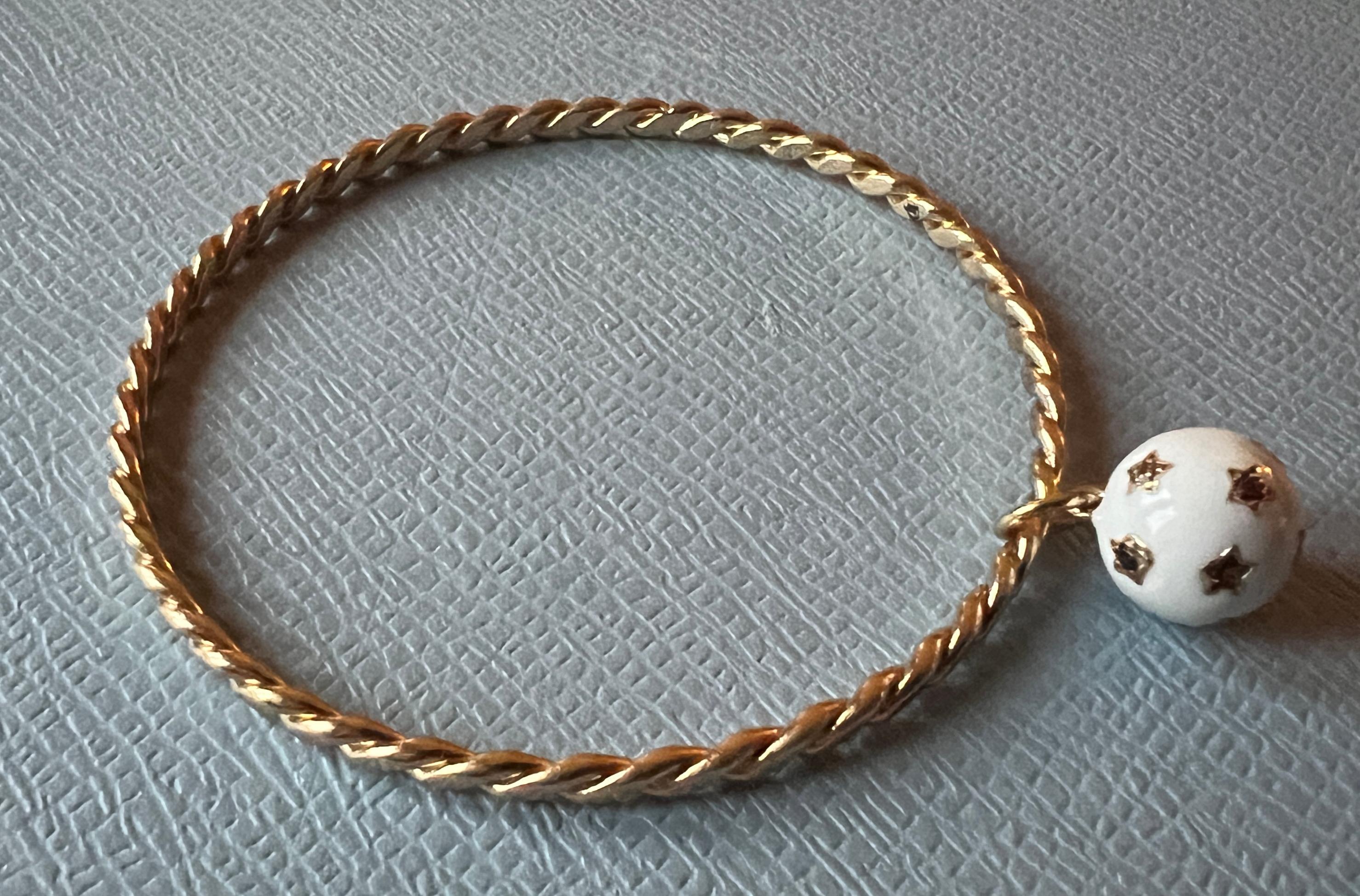Diamant-Armreif Weißer Emaille-Stern Damen