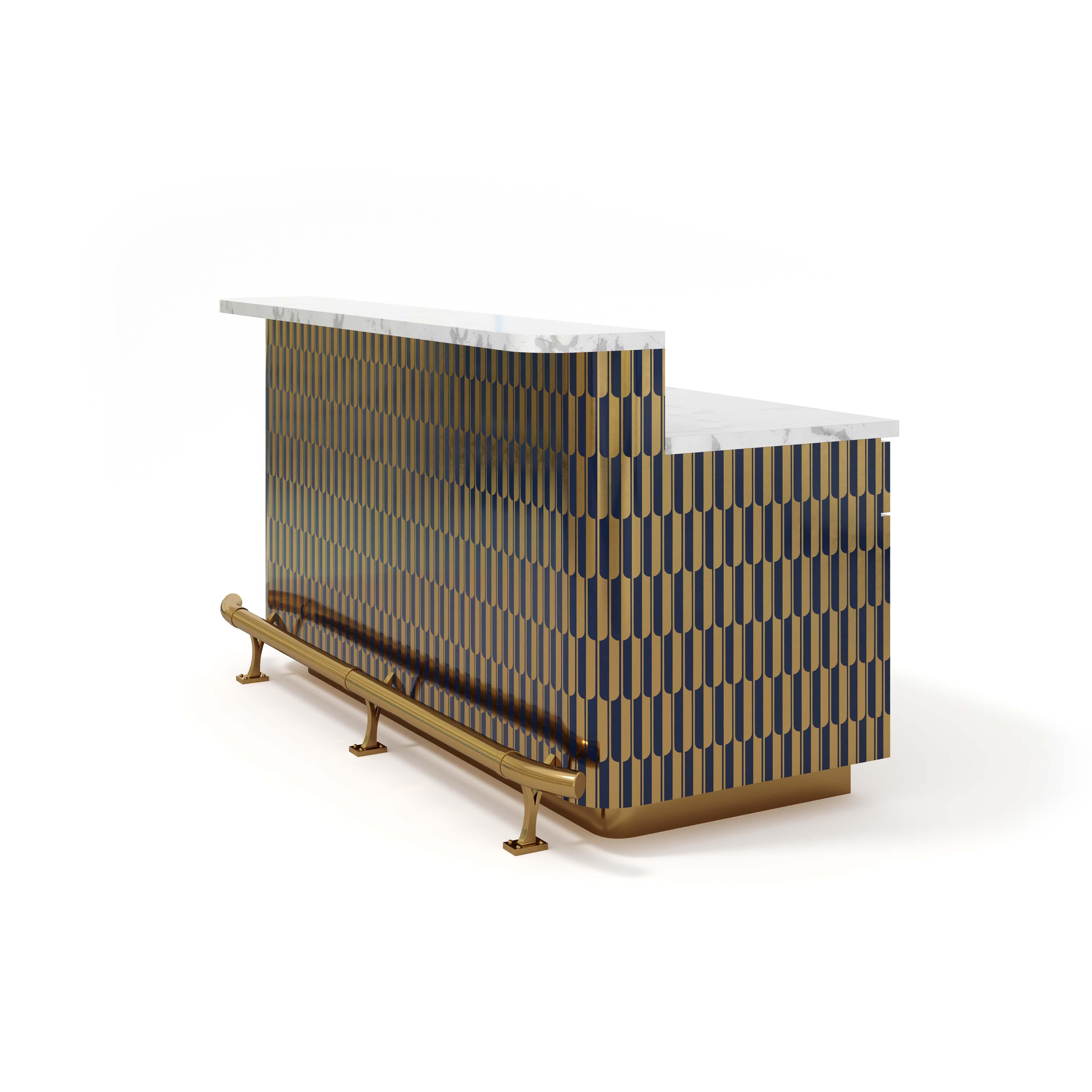 Contemporary Star Bar, Fully Customisable Brass and Resin Bar For Sale