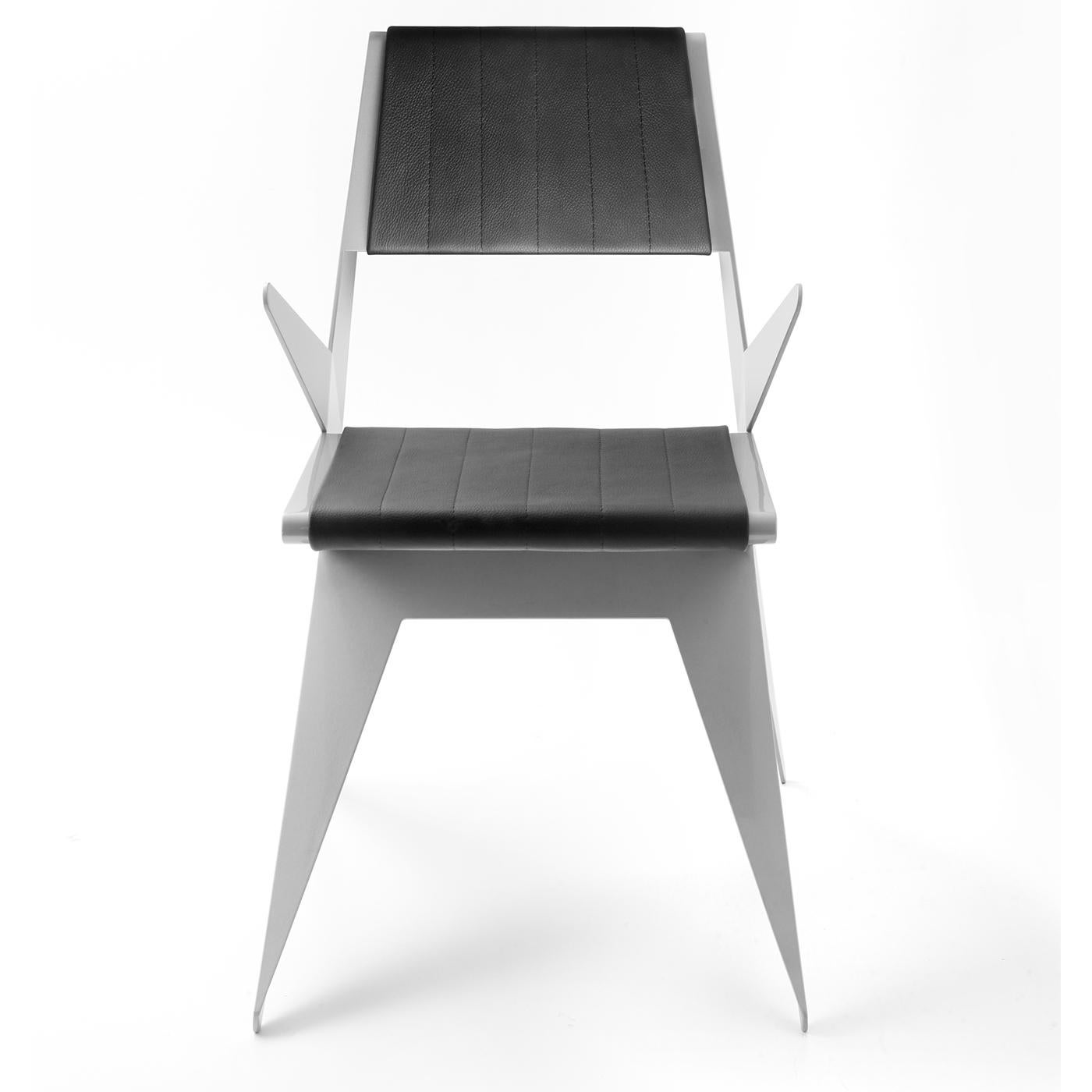 Italian Star Black Chair with Armrests by Antonio Pio Saracino