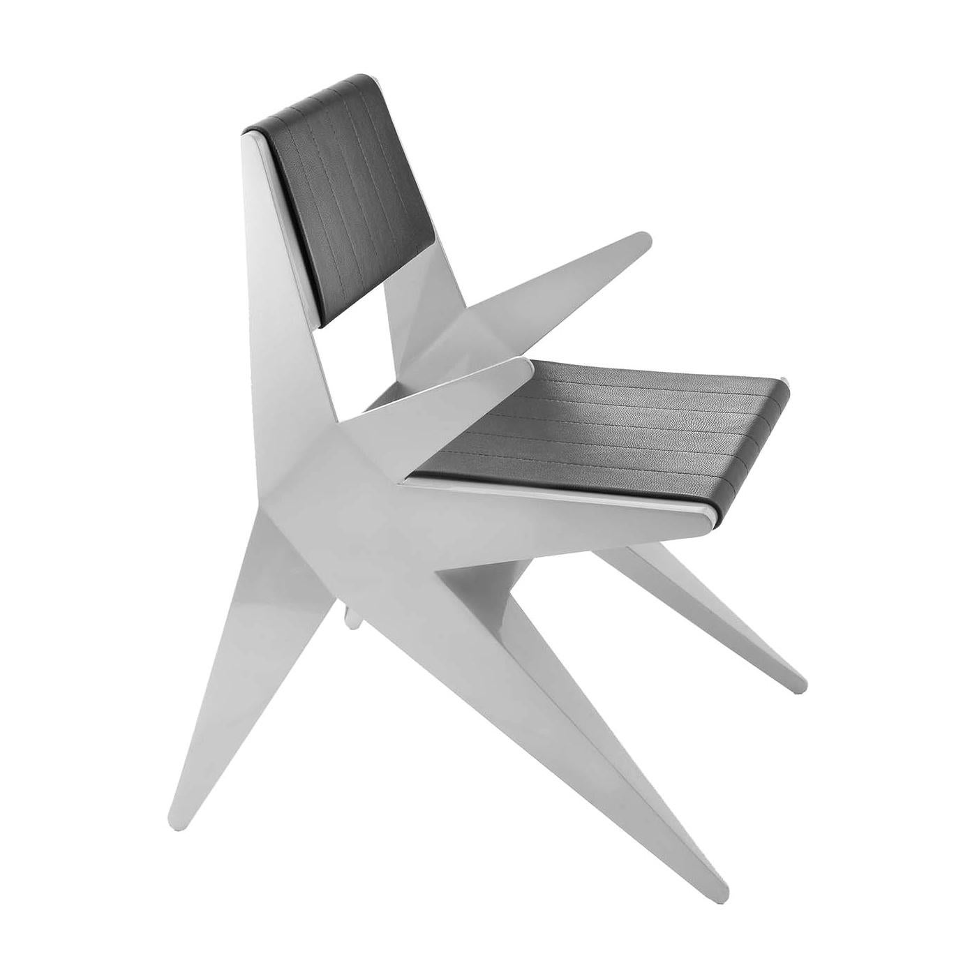 Star Black Chair with Armrests by Antonio Pio Saracino