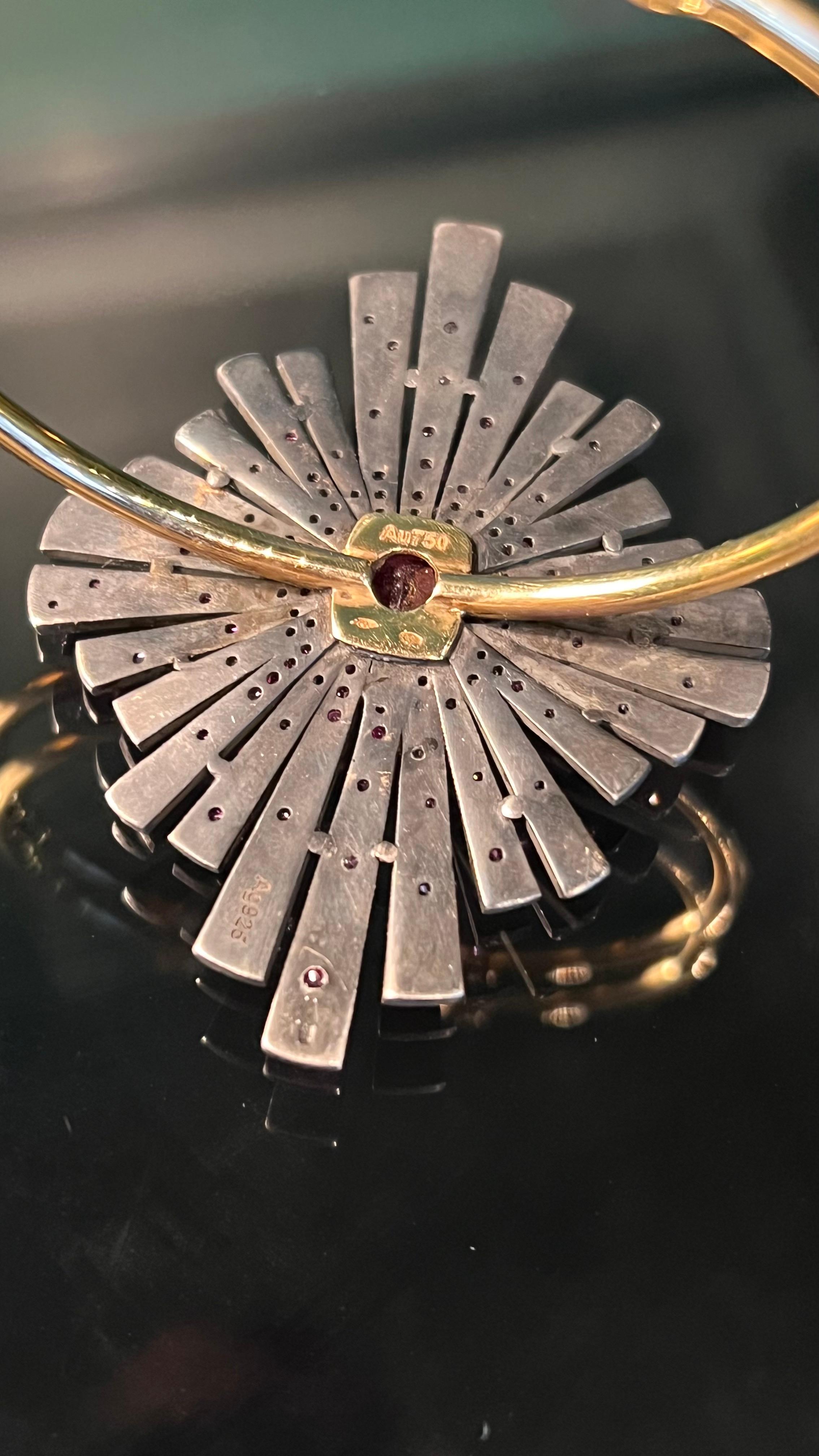 Bracciale Stella in oro, argento e zaffiri rosa in vendita 5
