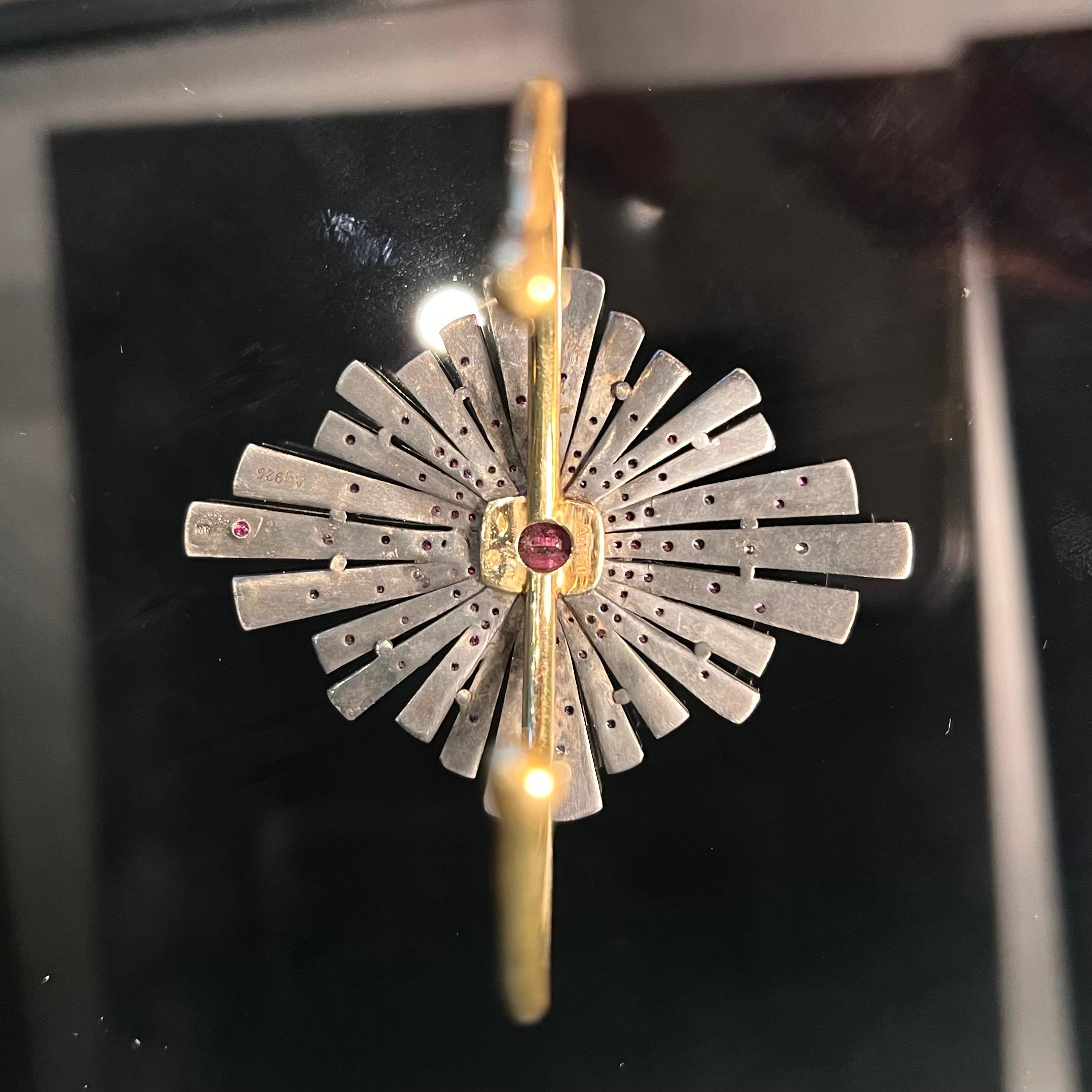 Bracciale Stella in oro, argento e zaffiri rosa in vendita 4