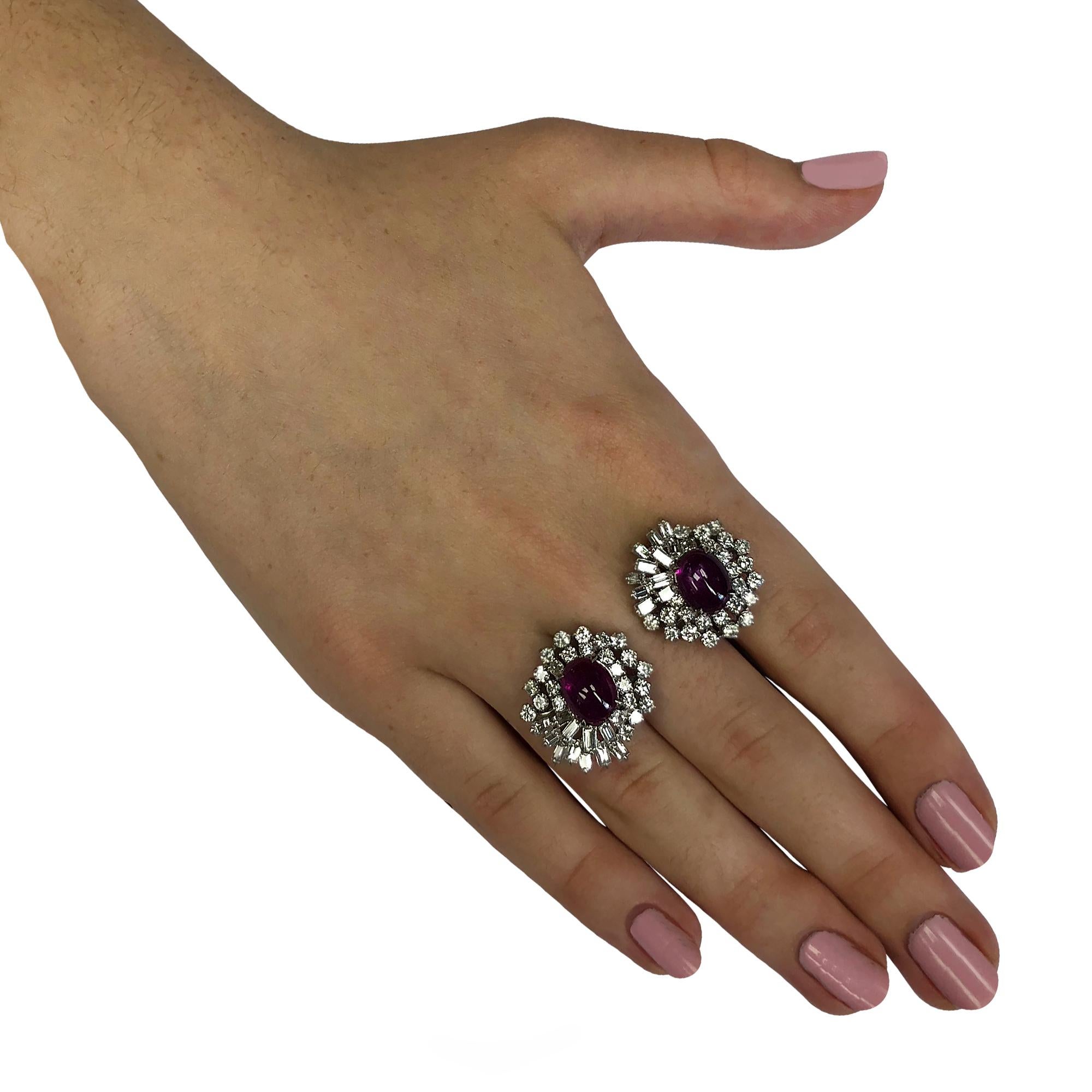 Star Burma Ruby and Diamond Bypass Ring In New Condition In Miami, FL
