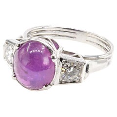 Star Ceylon pink sapphire and diamonds ring