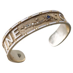 Bracciale Stella Smalto bianco Zaffiro blu Diamante Bambino divino Bracciale Stella Smalto bianco Zaffiro blu Diamante Bambino divino