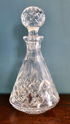 Mid-20th Century Star Cut Crystal Decanter in Arts and Crafts Style
