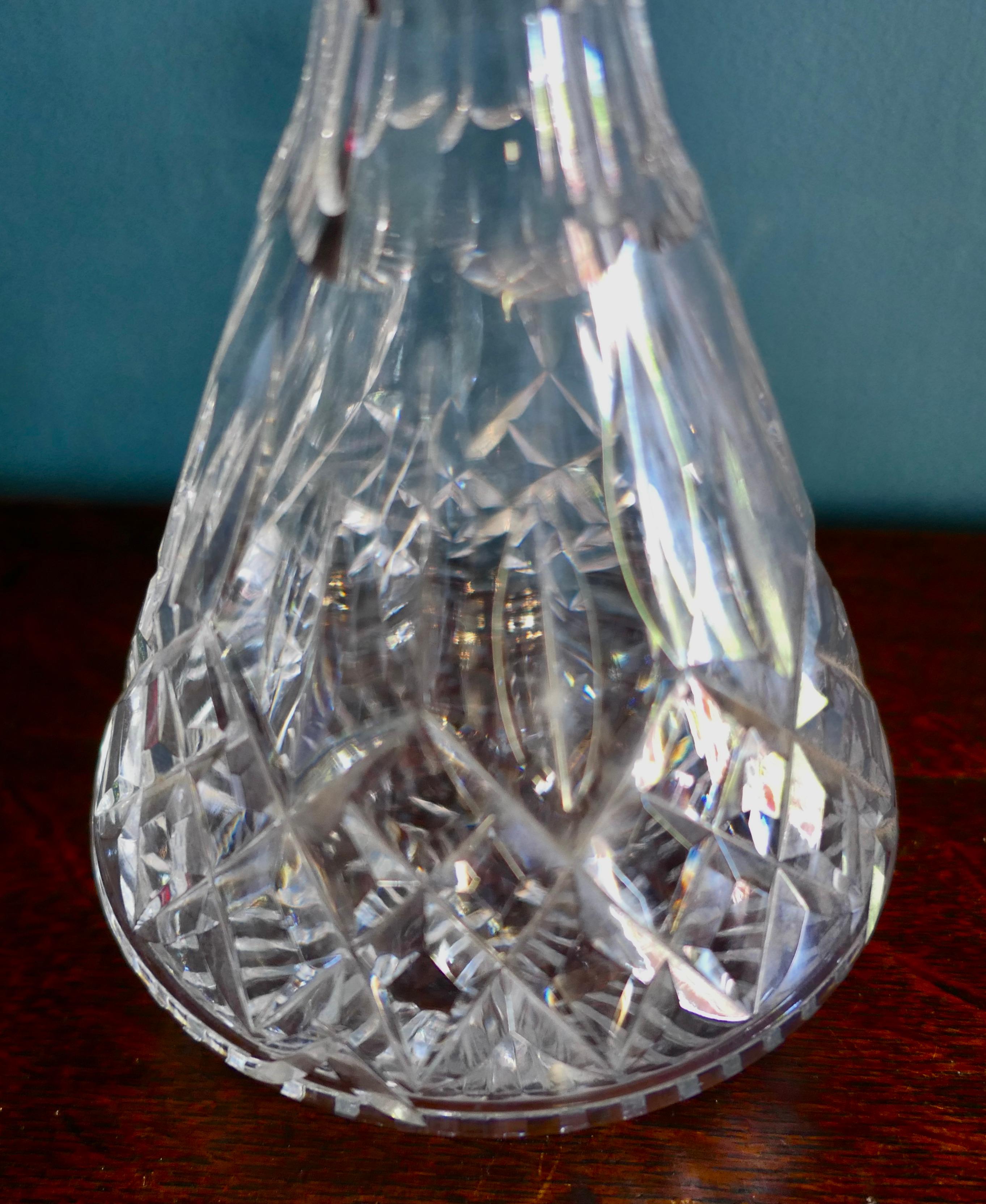 Arts and Crafts Star Cut Glass Decanter For Sale