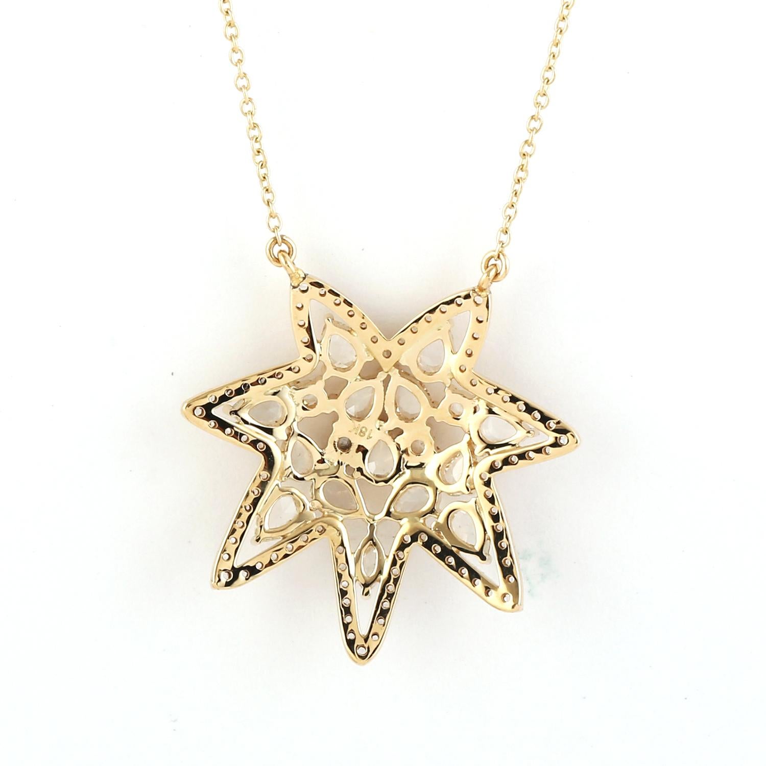 Artisan Collier à pendentifs en or jaune 18 carats et diamants Design/One en vente