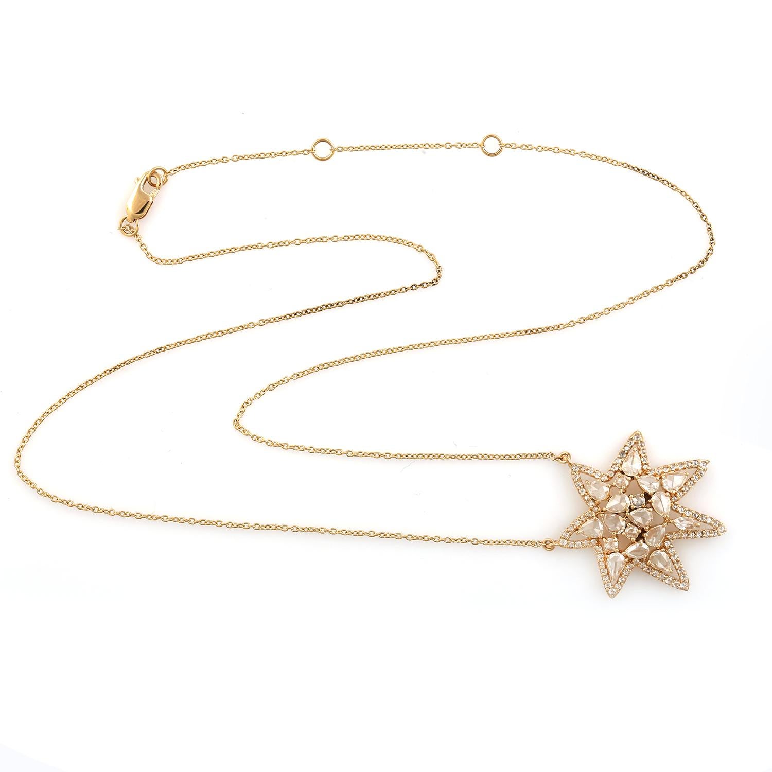 Collier à pendentifs en or jaune 18 carats et diamants Design/One en vente 1